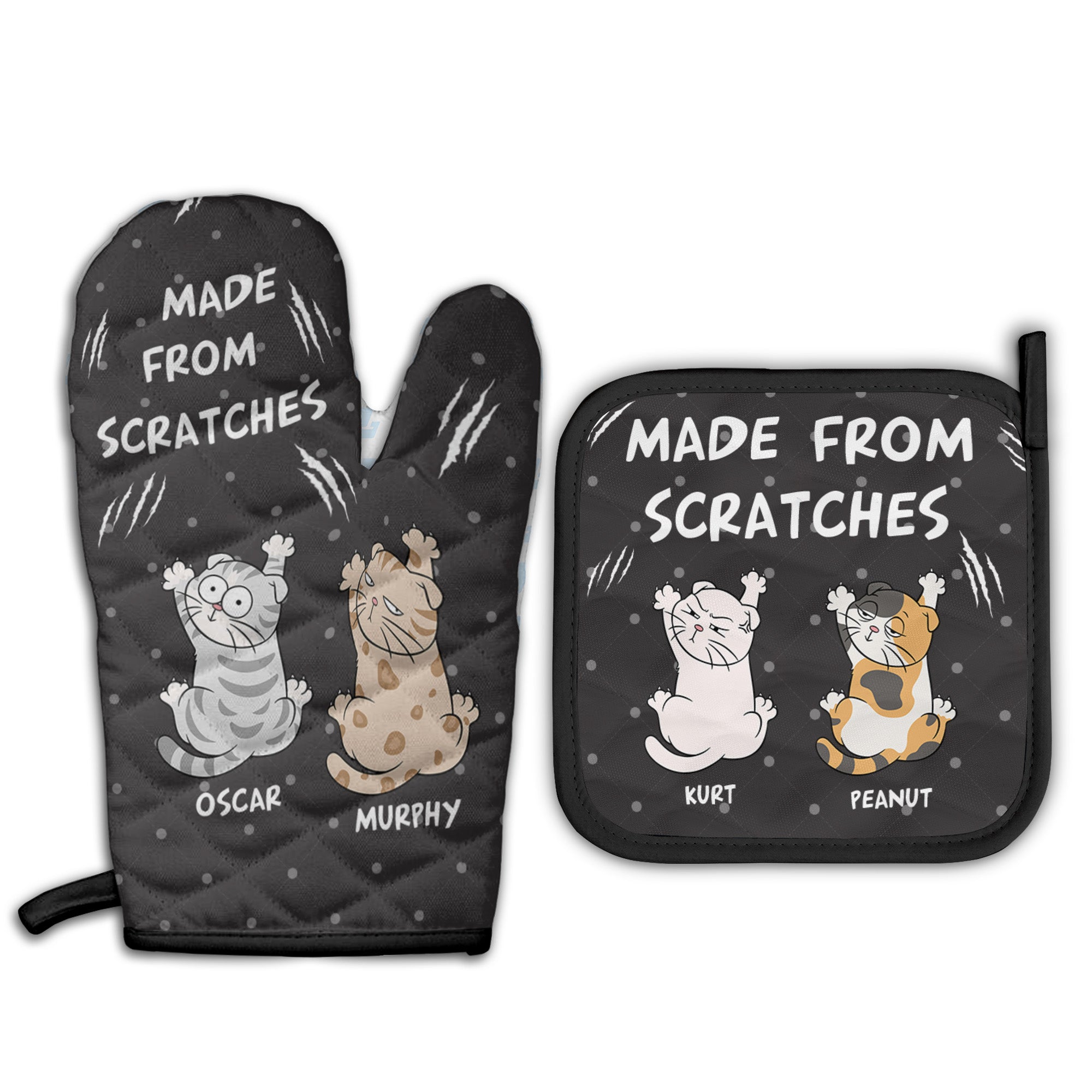 Made From Scratches - Personalized Oven Mitts And Pot Holder