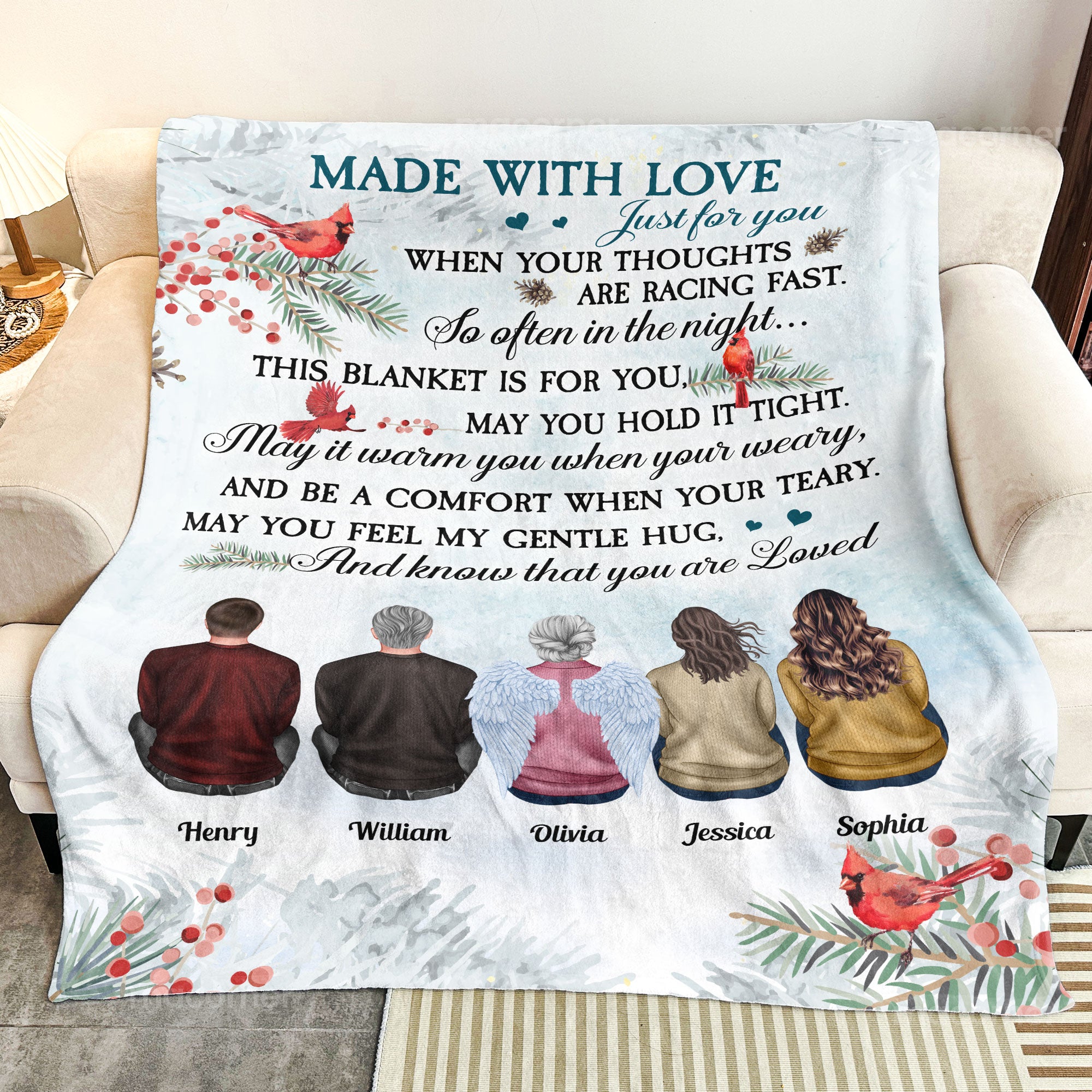 Made With Love Just For You - Personalized Blanket