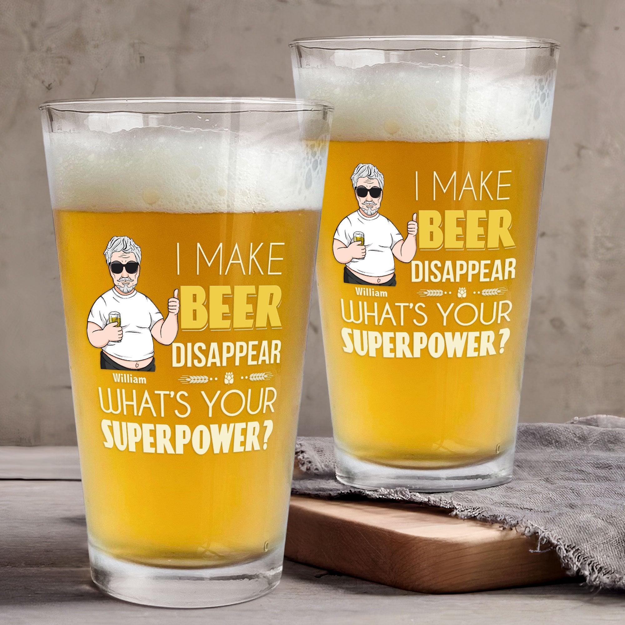 Make Beer Disappear - Personalized Beer Glass