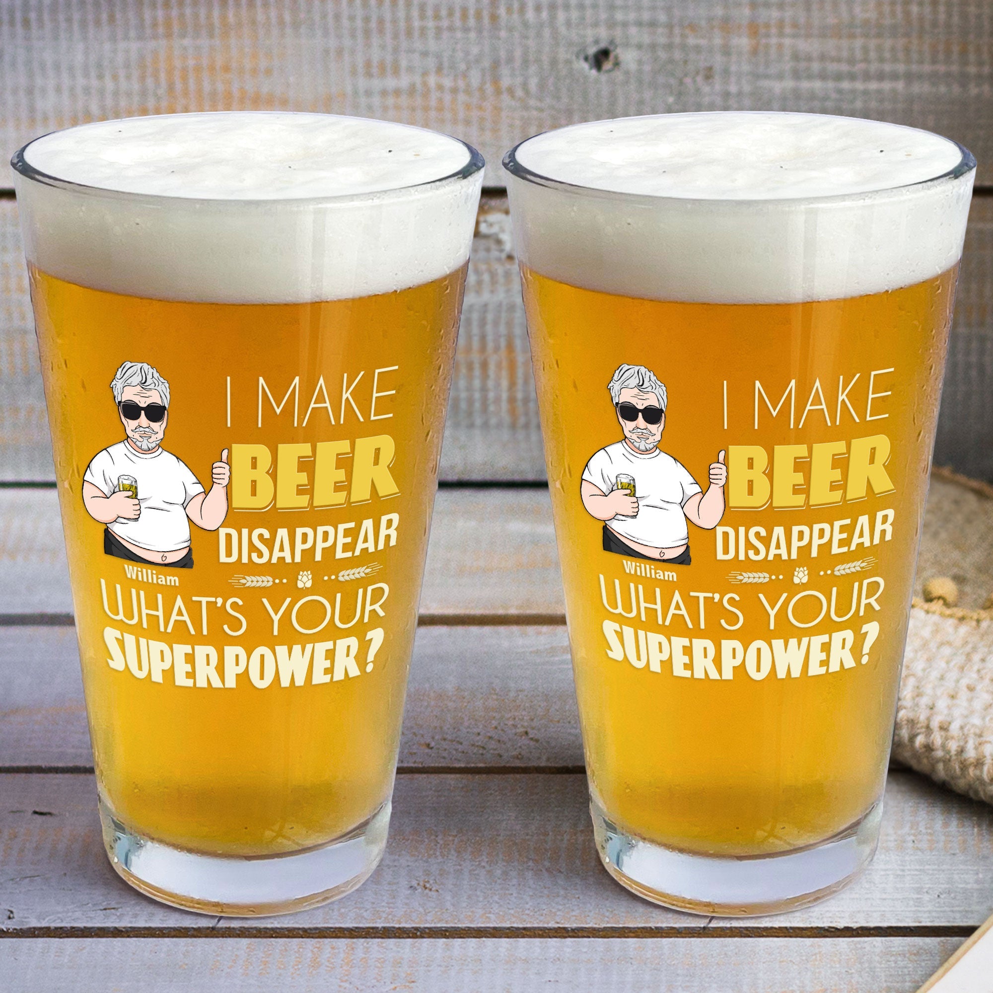 Make Beer Disappear - Personalized Beer Glass