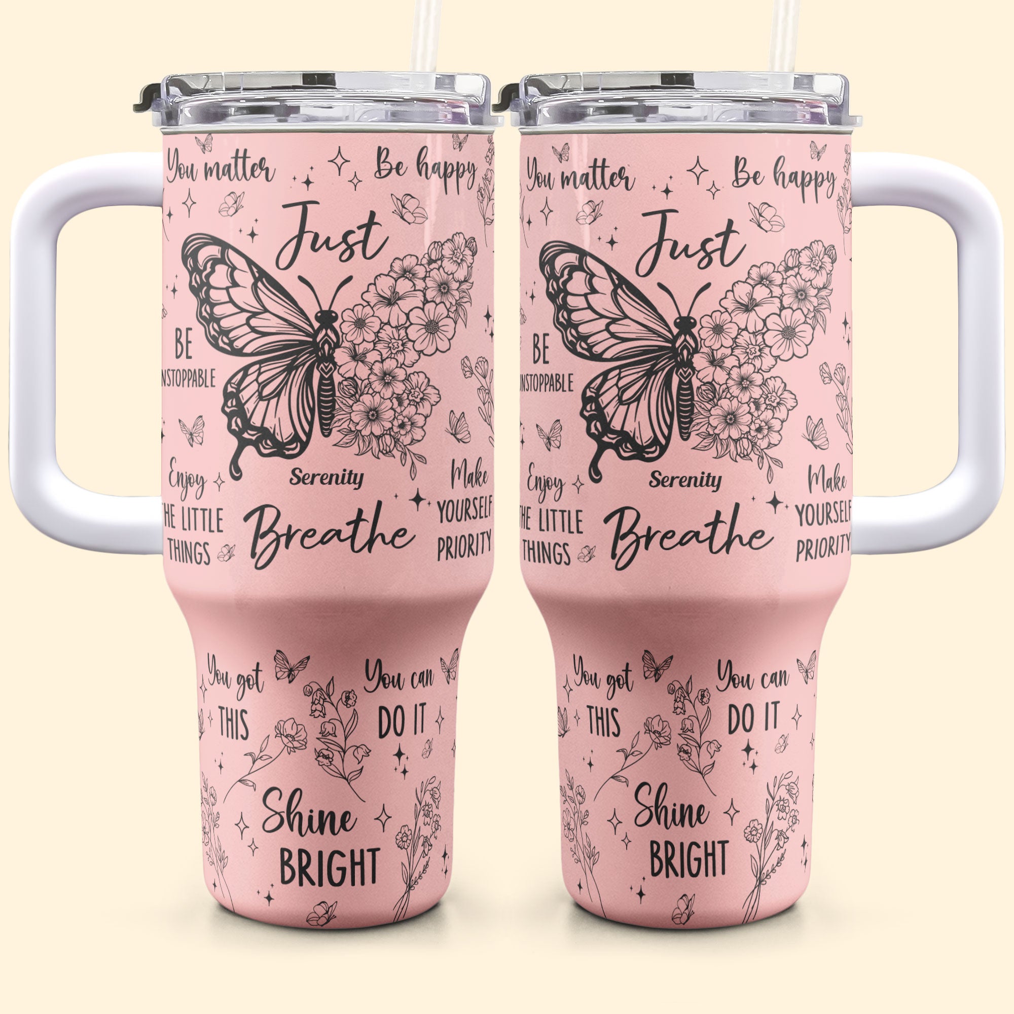 Make Your Own Affirmation Tumbler 40Oz - Personalized 40oz Tumbler With Straw