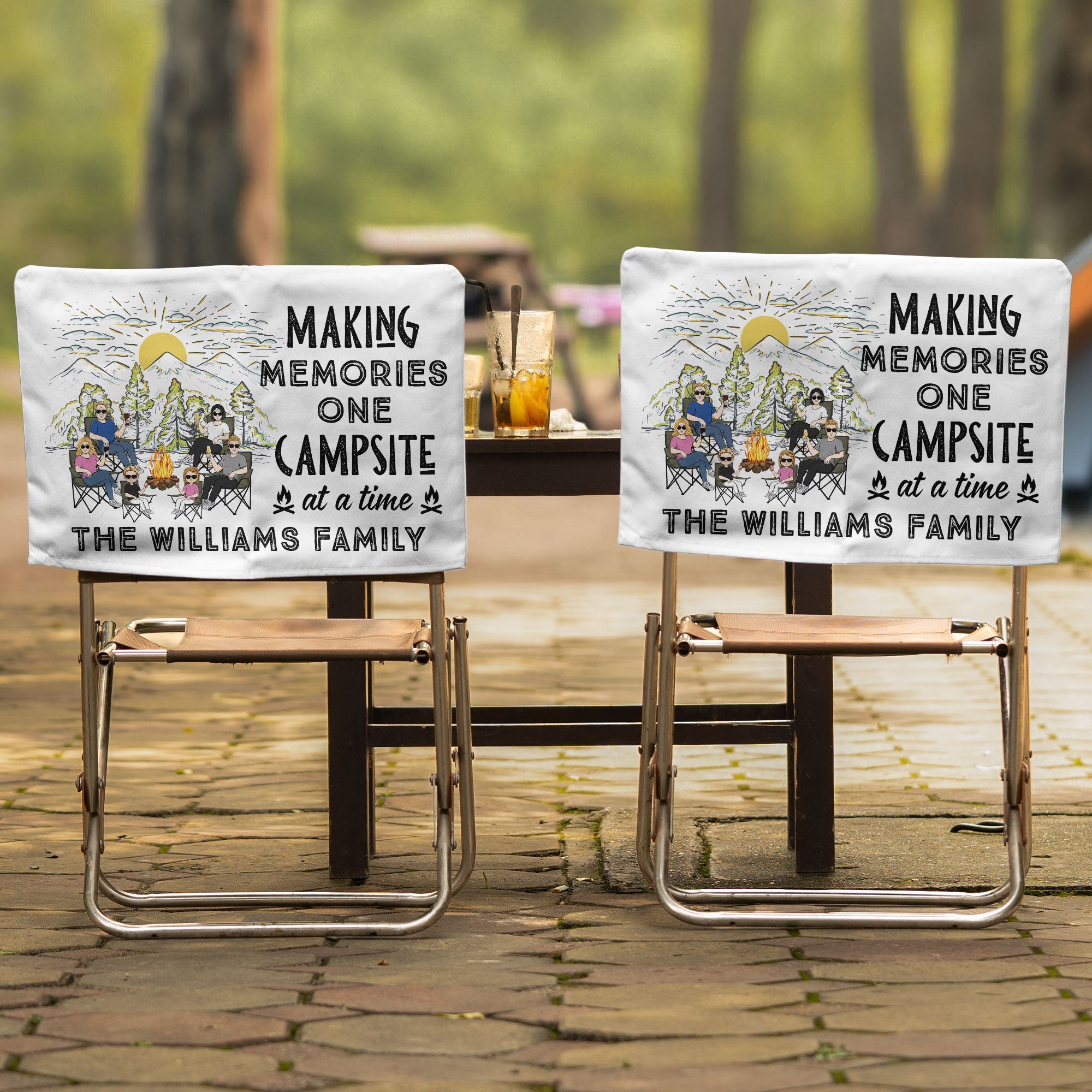 Making Memories One Campsite At A Time - Personalized Folding Chair Cover