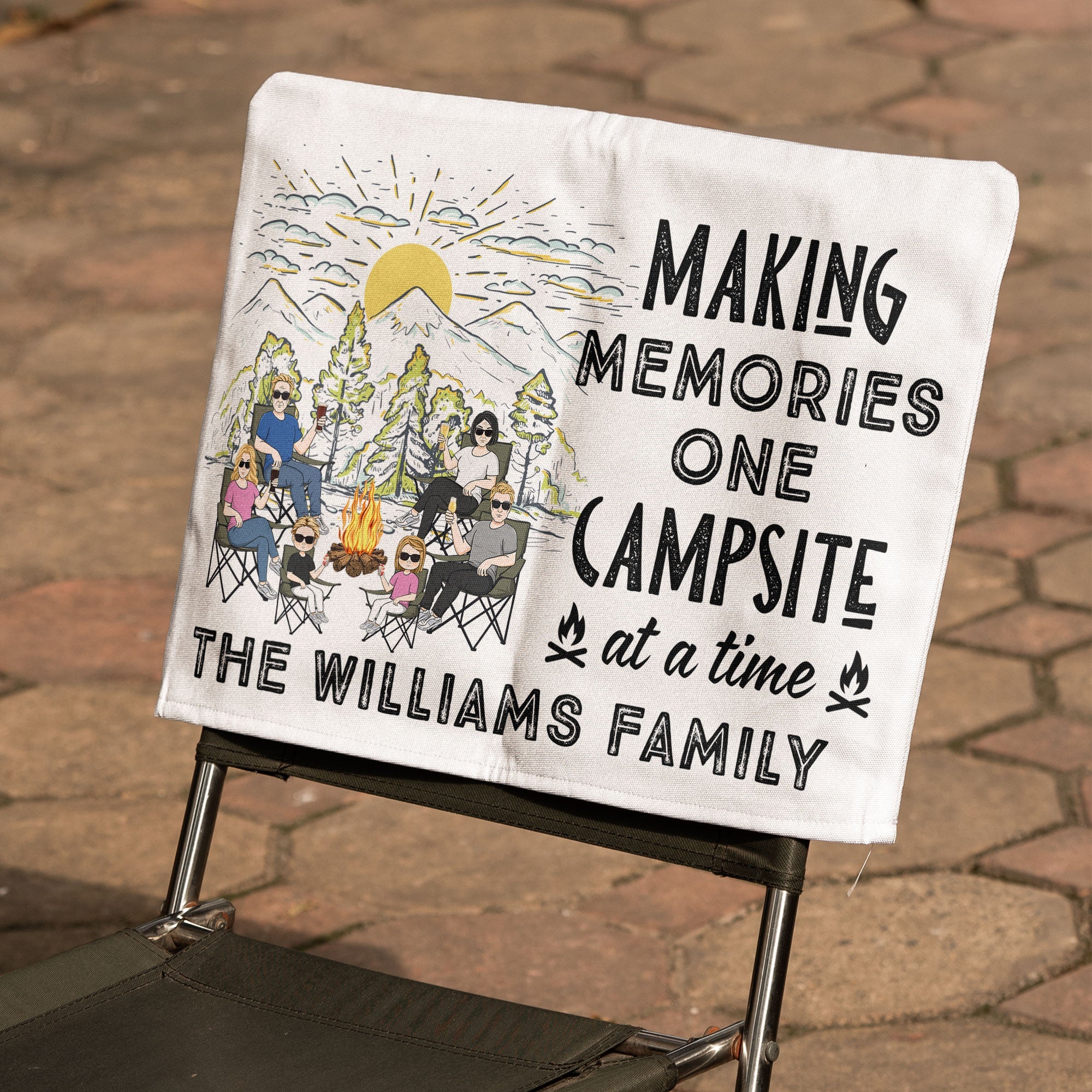 Making Memories One Campsite At A Time - Personalized Folding Chair Cover