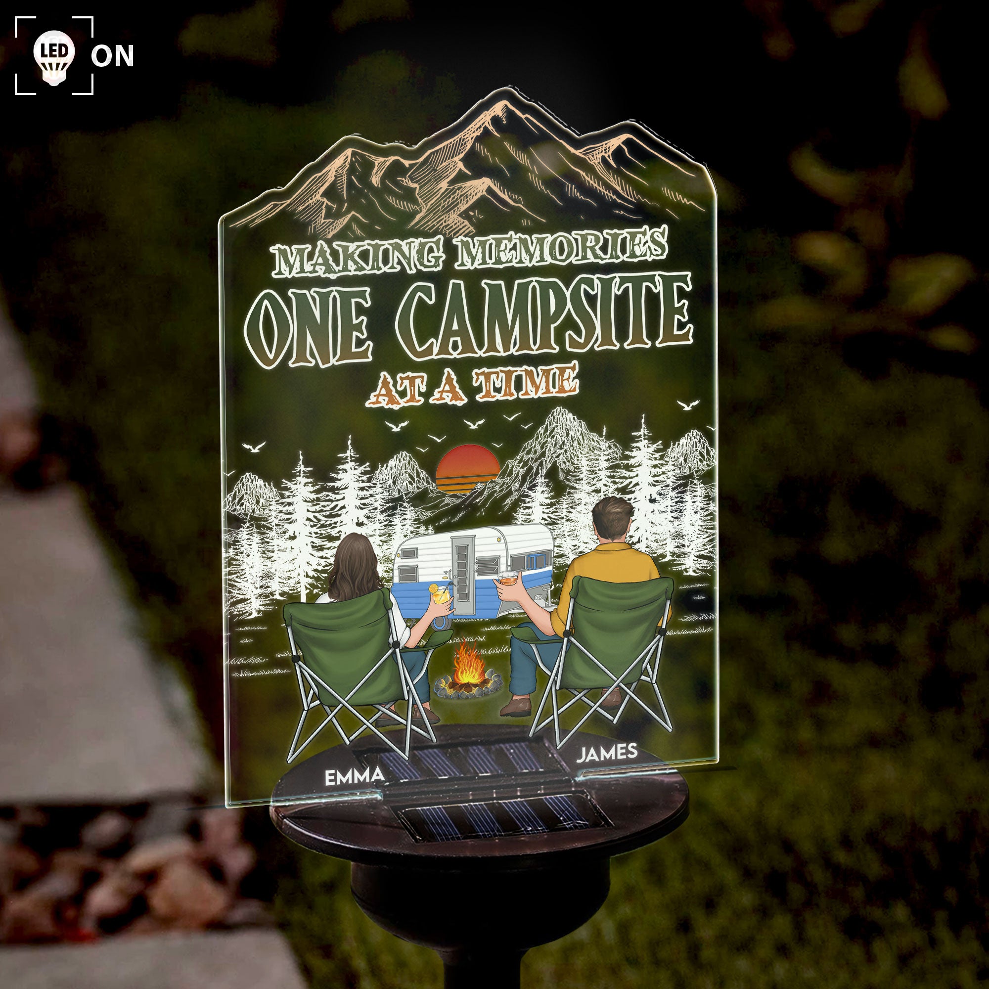 Making Memories One Campsite At A Time - Personalized Solar Light