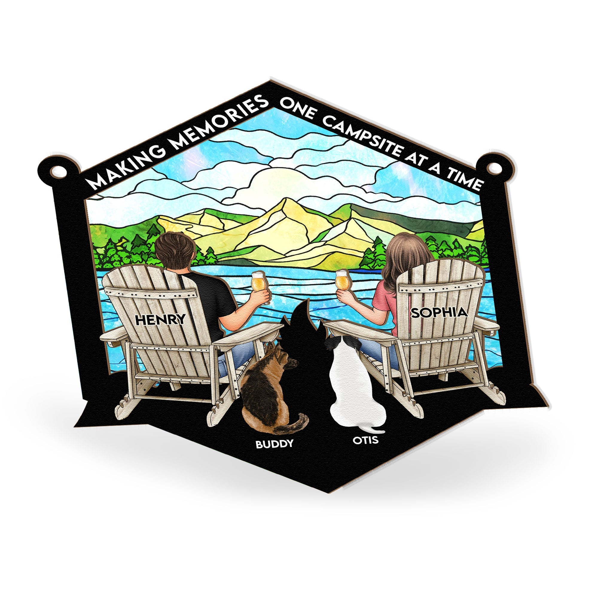 Making Memories One Campsite - Personalized Window Hanging Suncatcher Ornament