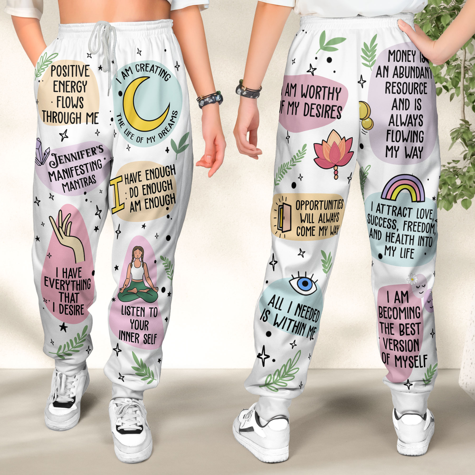 Manifesting Mantras Manifest Gift Affirmations Gift - Personalized Sweatpants