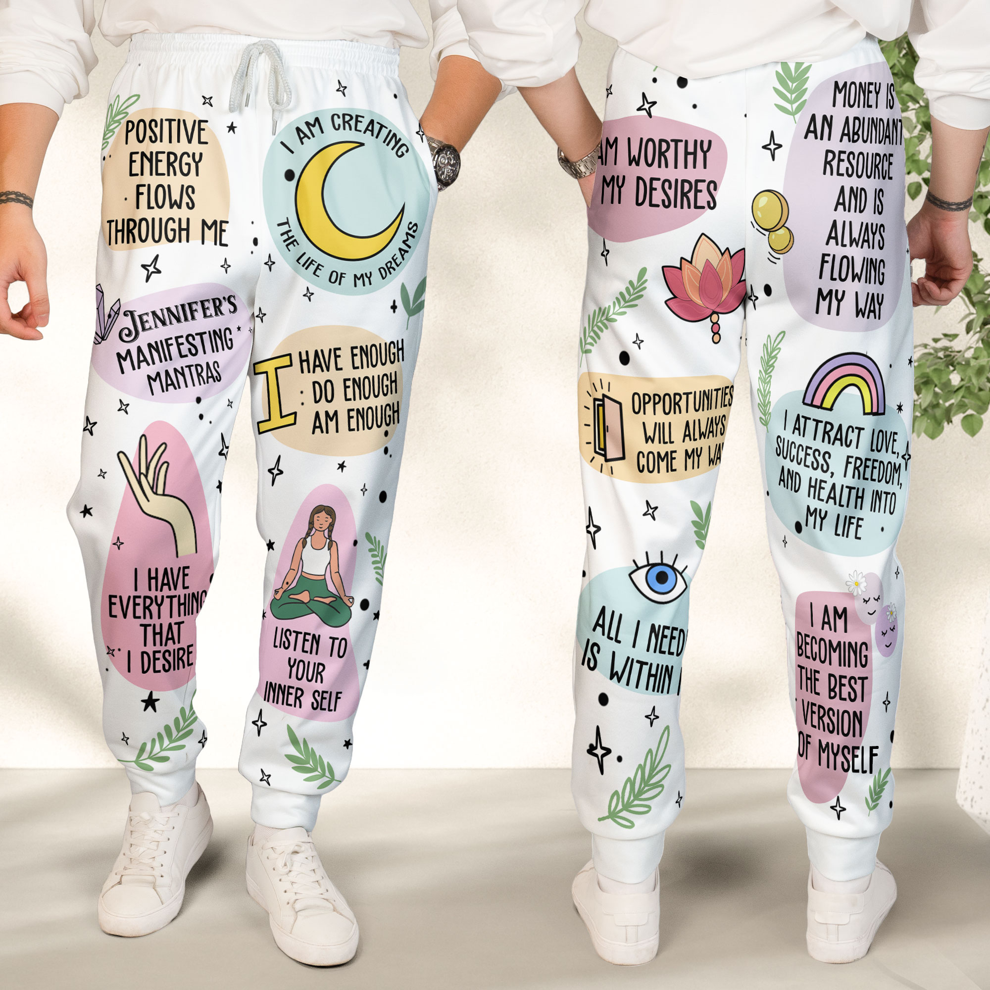 Manifesting Mantras Manifest Gift Affirmations Gift - Personalized Sweatpants