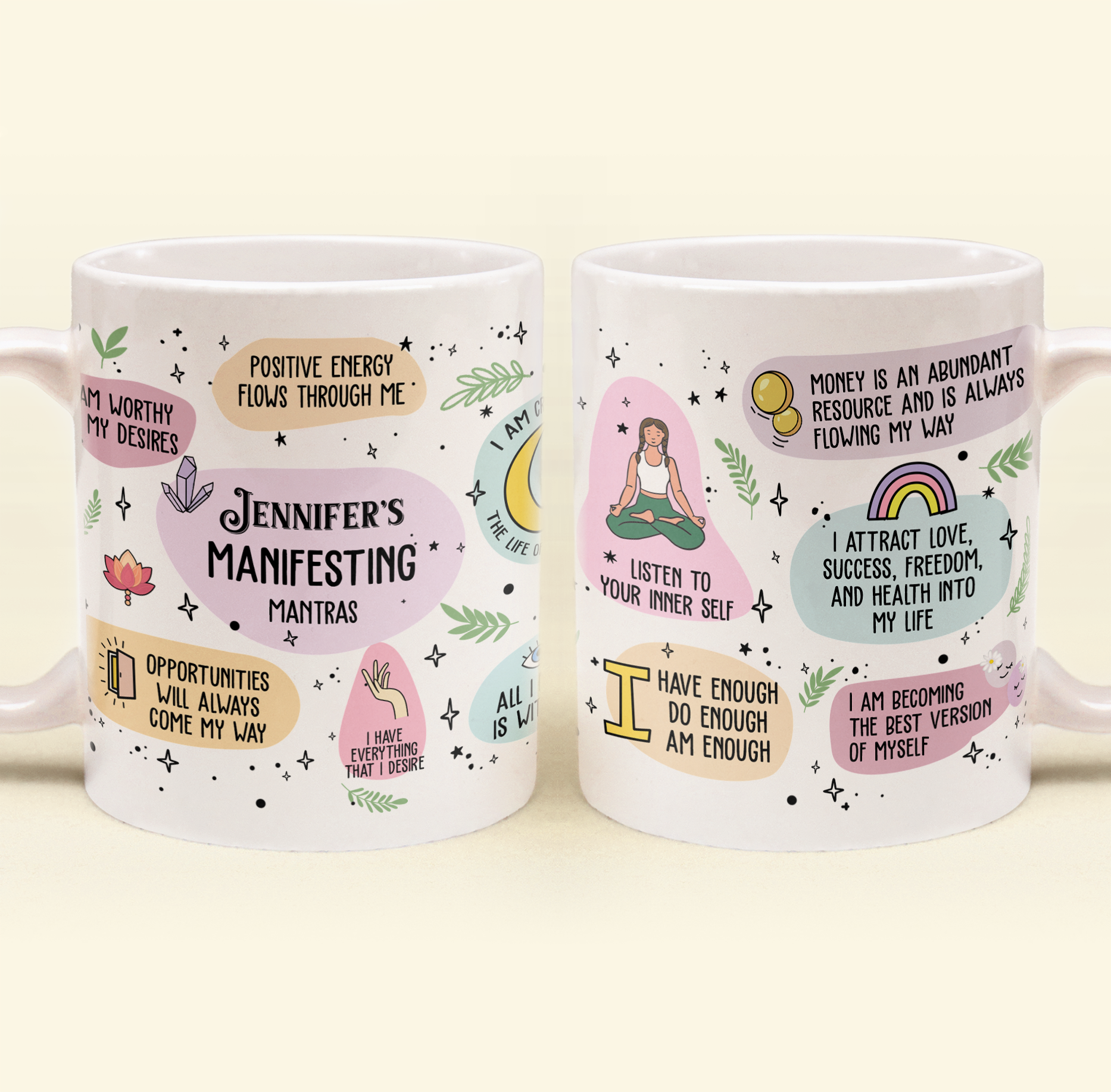 Manifesting Mantras Mug Manifest For Me Gift - Personalized Mug