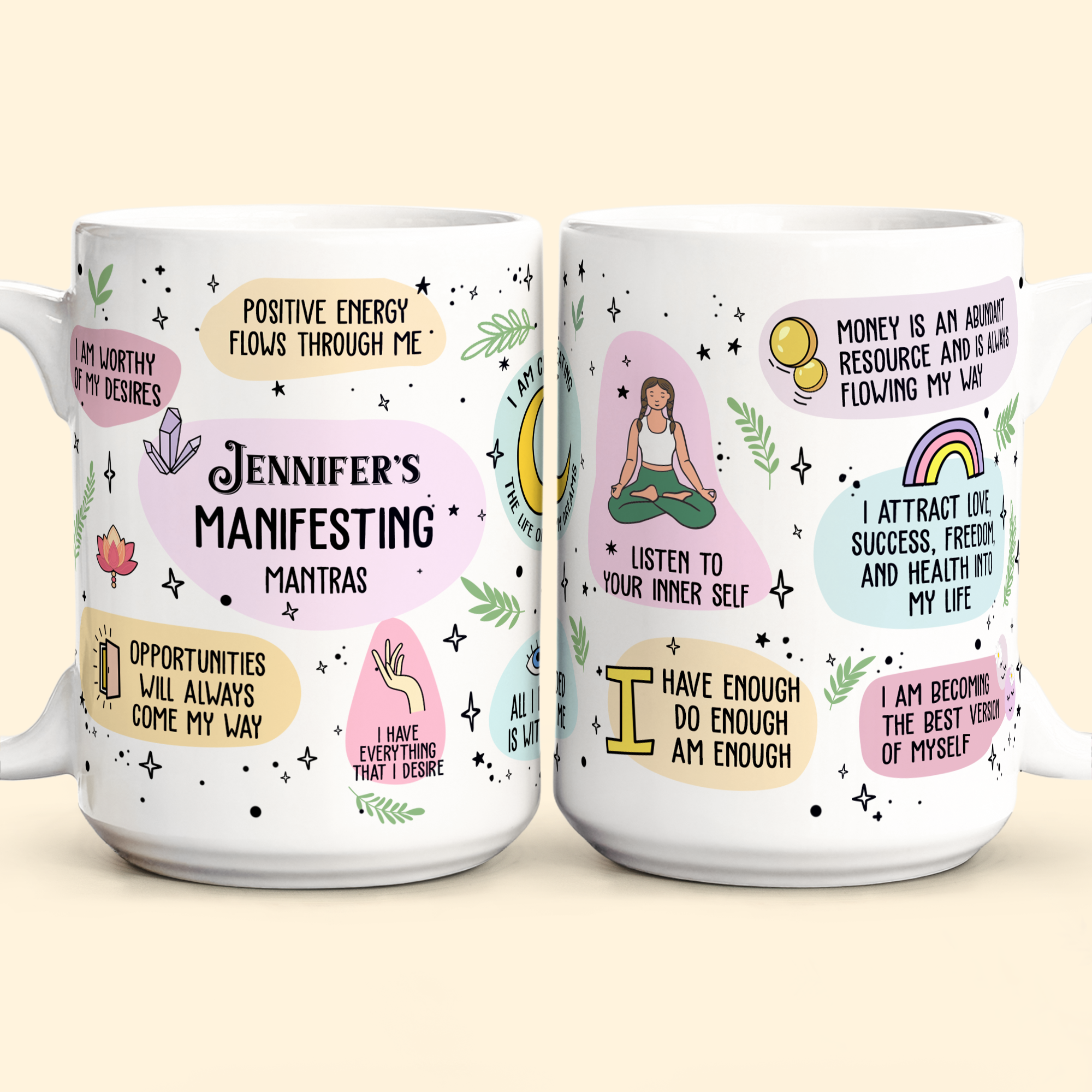 Manifesting Mantras Mug Manifest For Me Gift - Personalized Mug