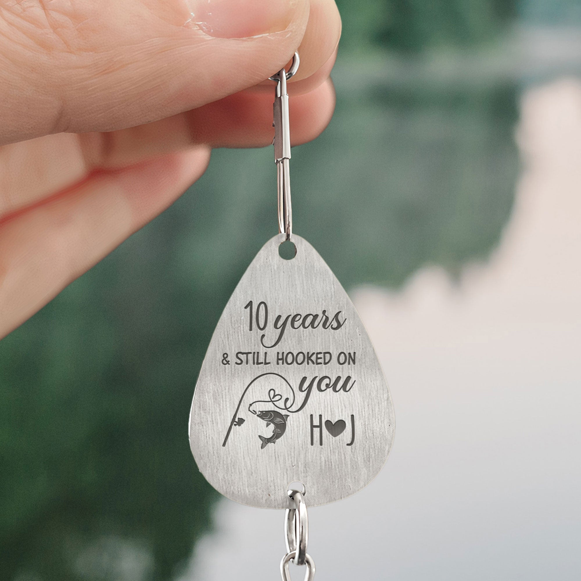 Many Years & Still Hooked On You - Personalized Fishing Lure Keychain