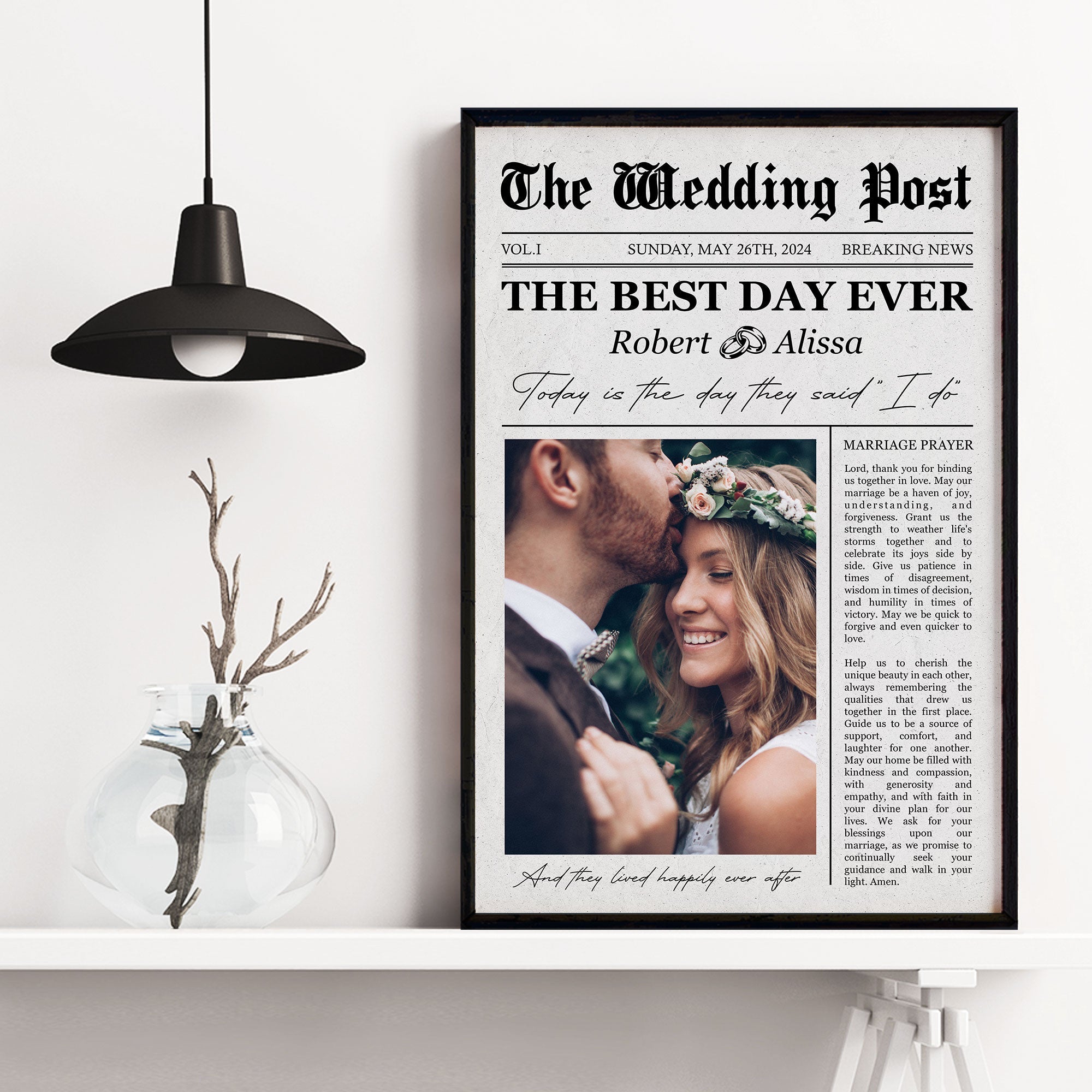 Marriage Prayer Lord Thank You For Binding Us Together - Personalized Photo Poster