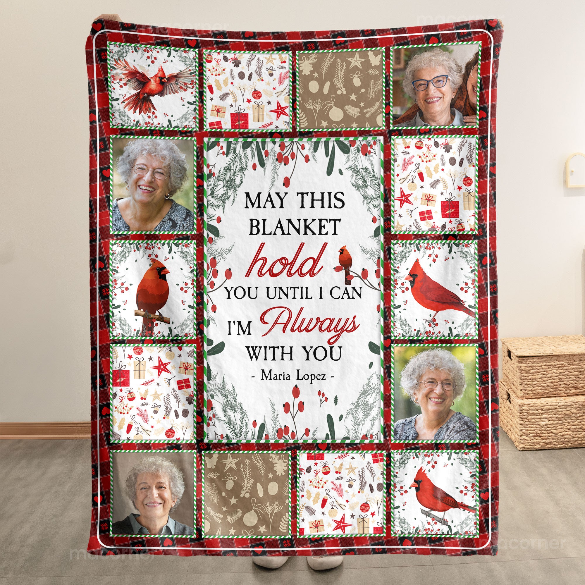 May This Blanket Hold You Until I Can - Personalized Photo Blanket