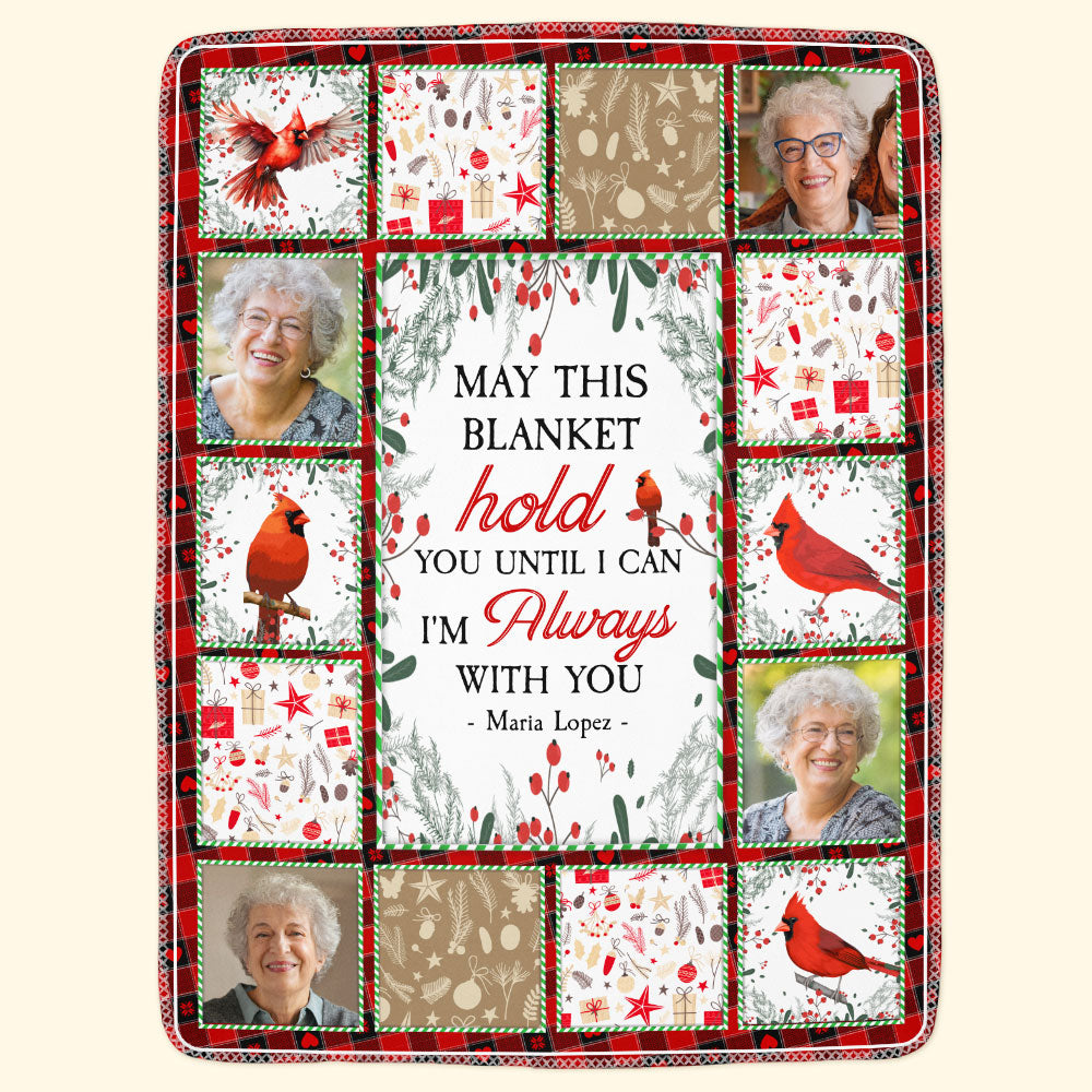 May This Blanket Hold You Until I Can - Personalized Photo Blanket