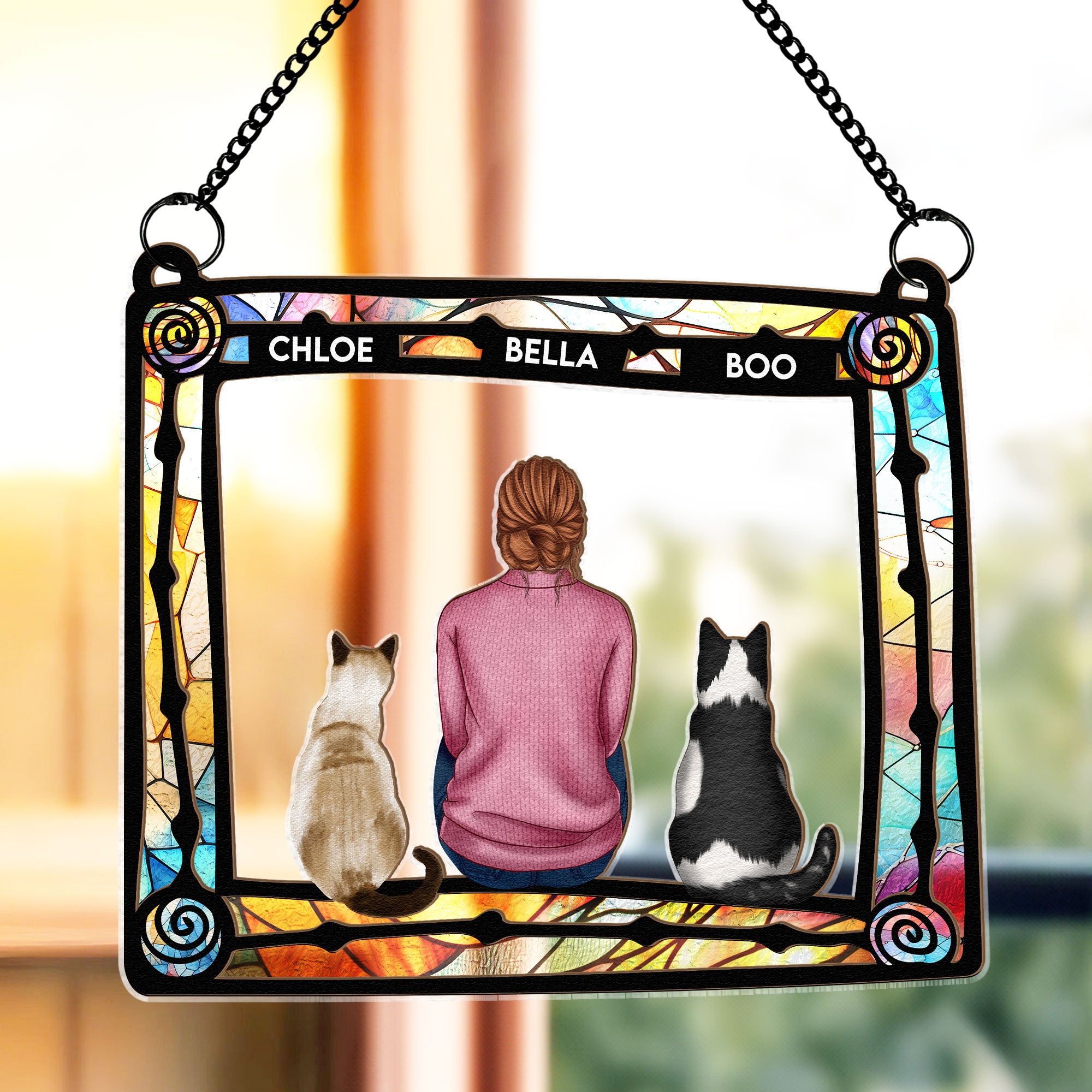 Me & My Cat - Personalized Window Hanging Suncatcher Ornament