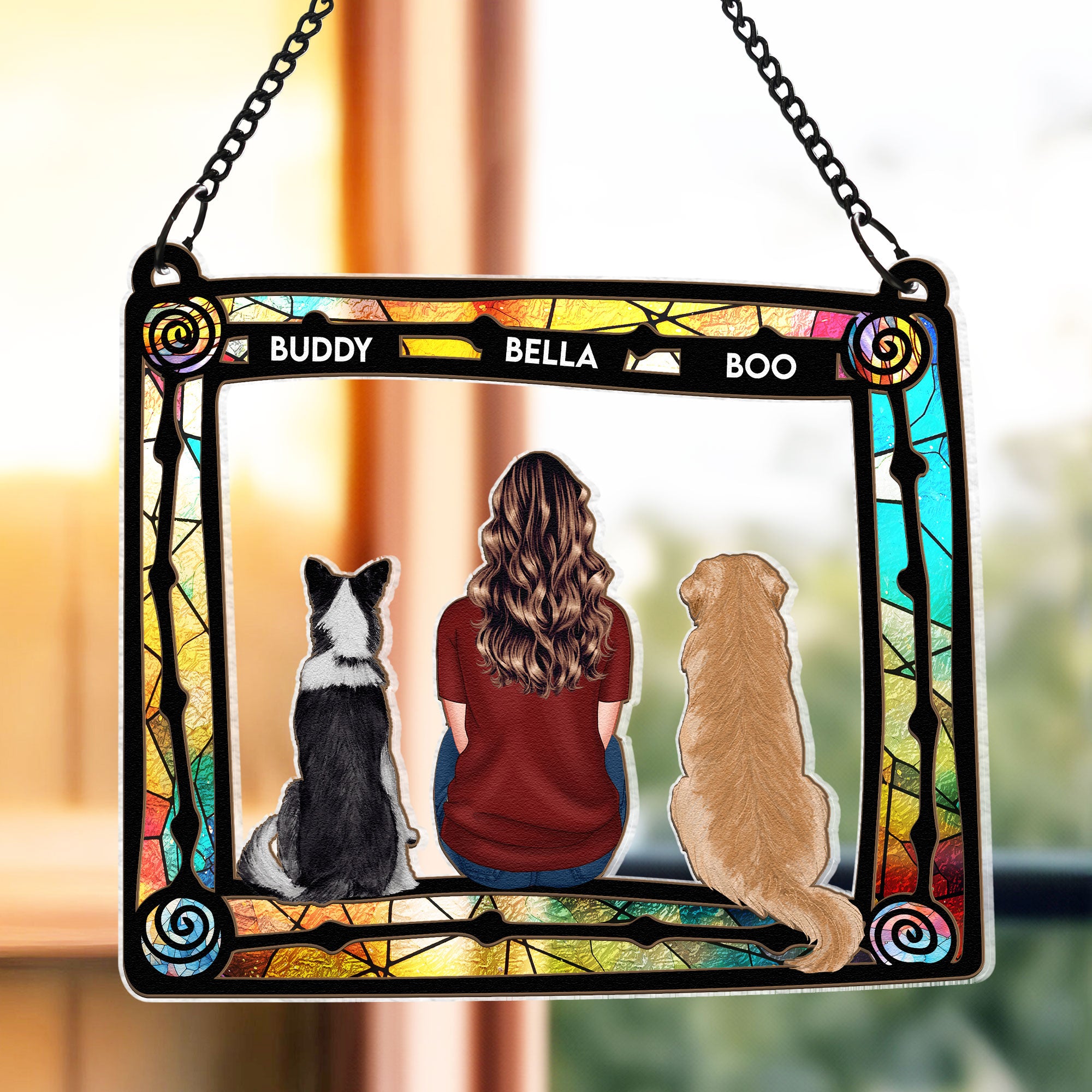 Me & My Dog - Personalized Window Hanging Suncatcher Ornament