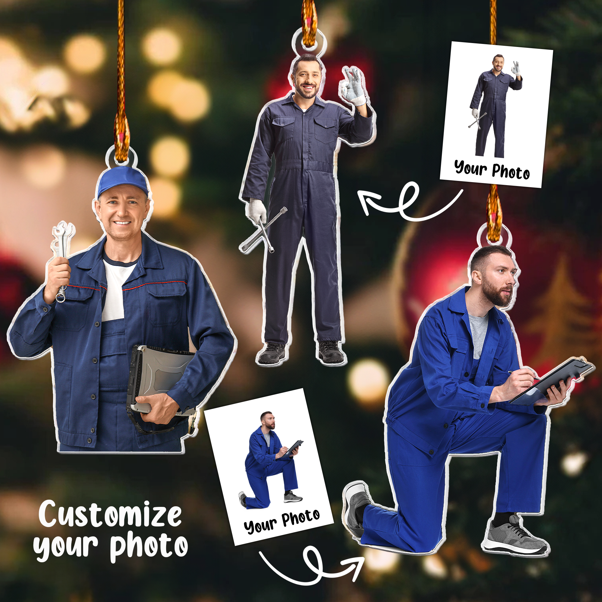 Mechanic Christmas Ornament - Personalized Acrylic Photo Ornament