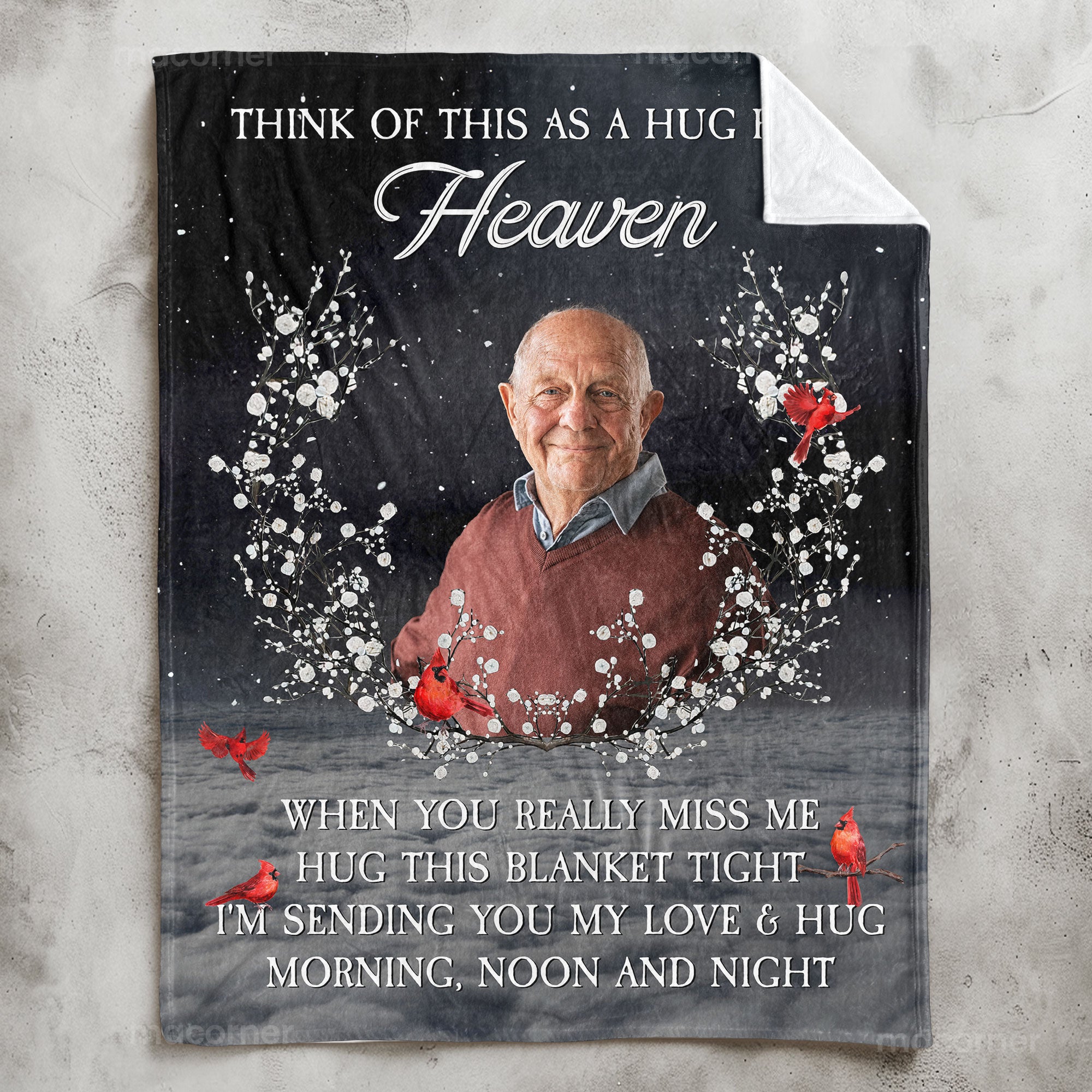 Memorial A Hug From Heaven - Personalized Photo Blanket