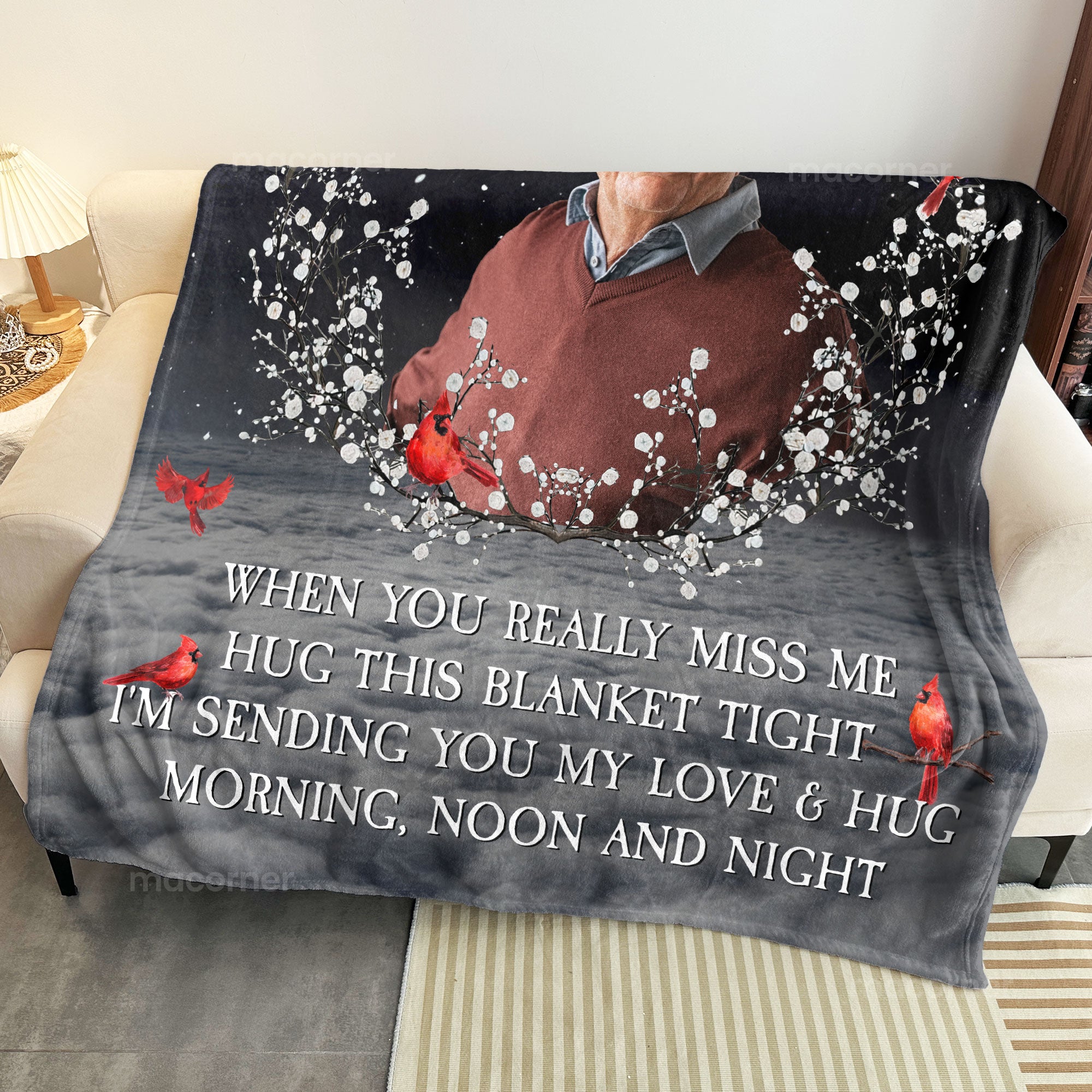 Memorial A Hug From Heaven - Personalized Photo Blanket