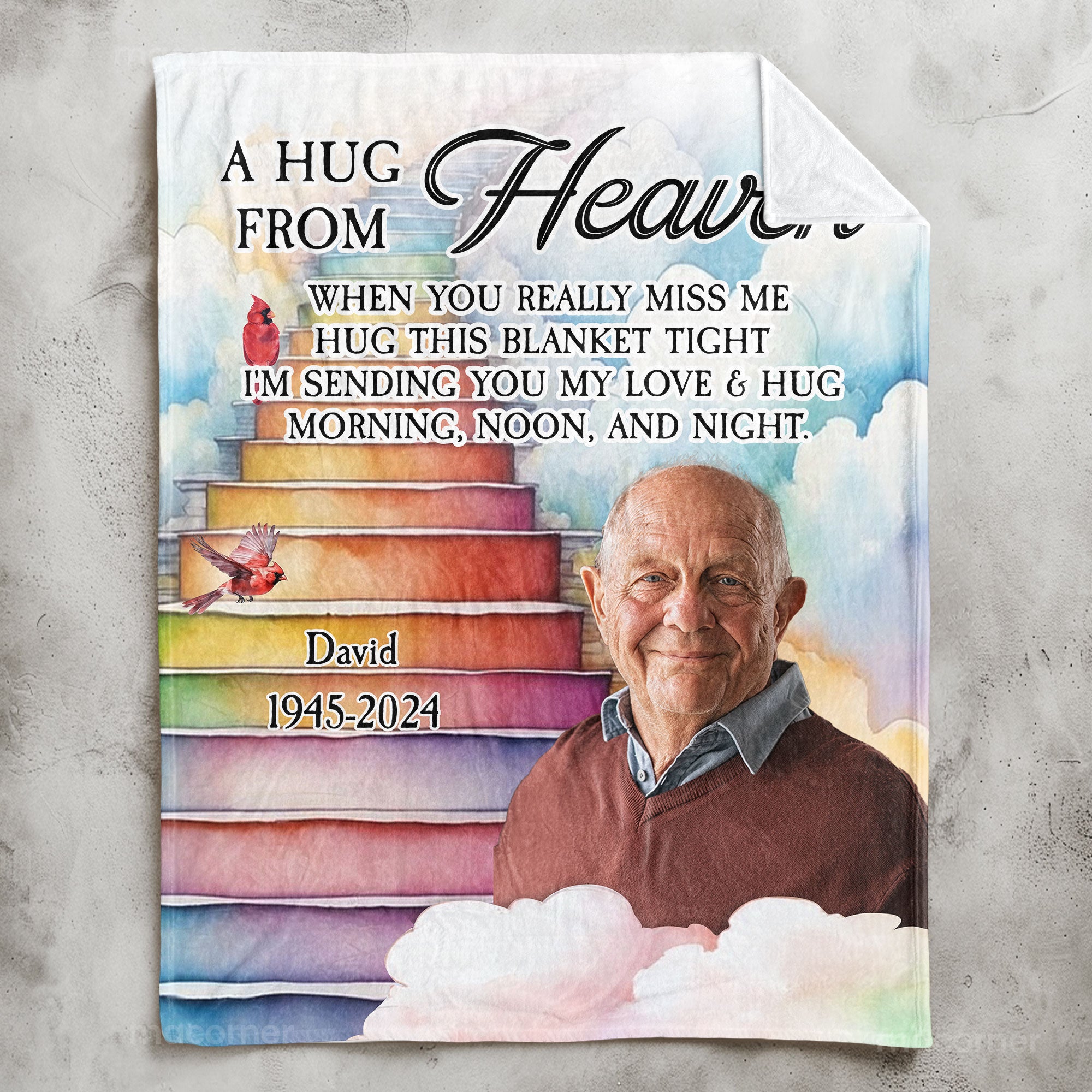 Memorial Blanket A Hug From Heaven - Personalized Photo Blanket