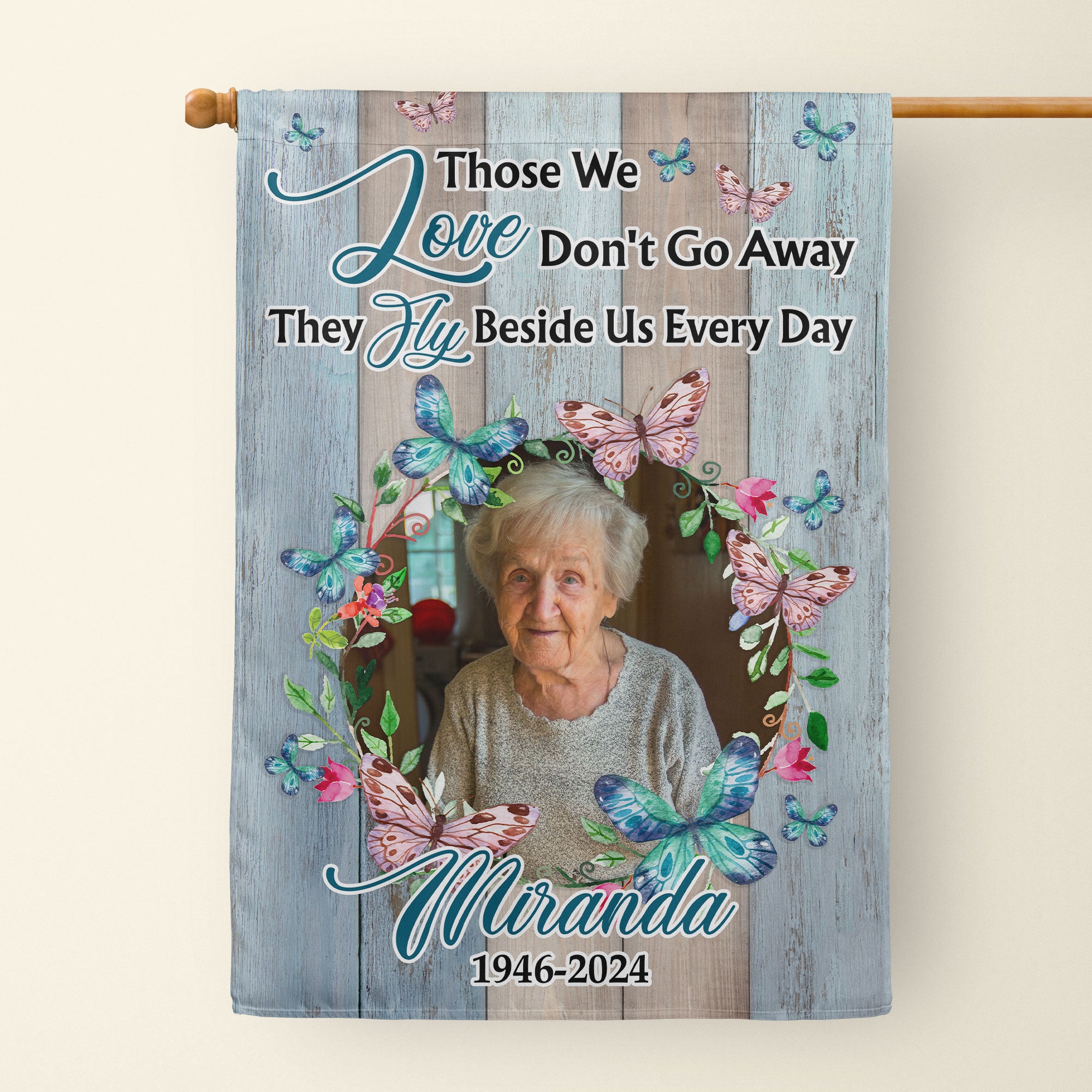 Memorial Garden Flag They Fly Beside Us Every Day - Personalized Photo Flag