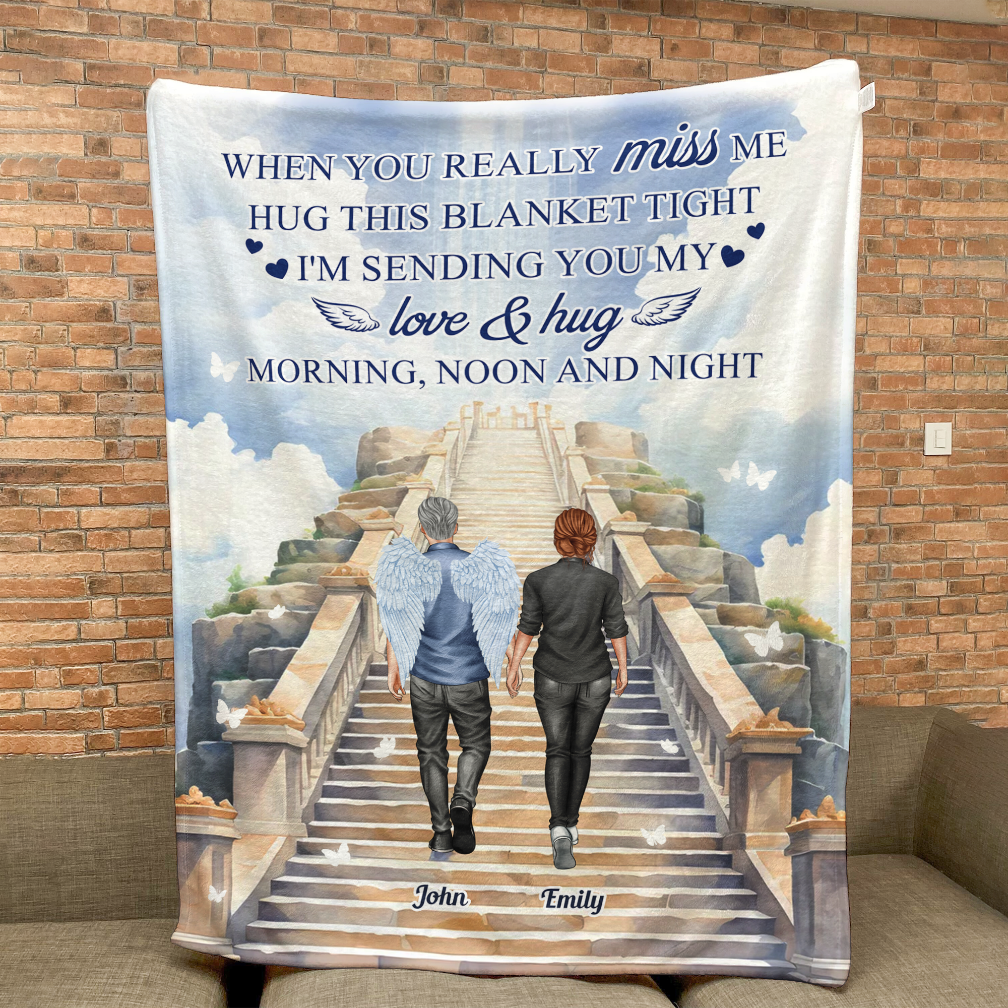 Memorial Gift Hug This Blanket Tight When You Really Miss Me - Personalized Blanket