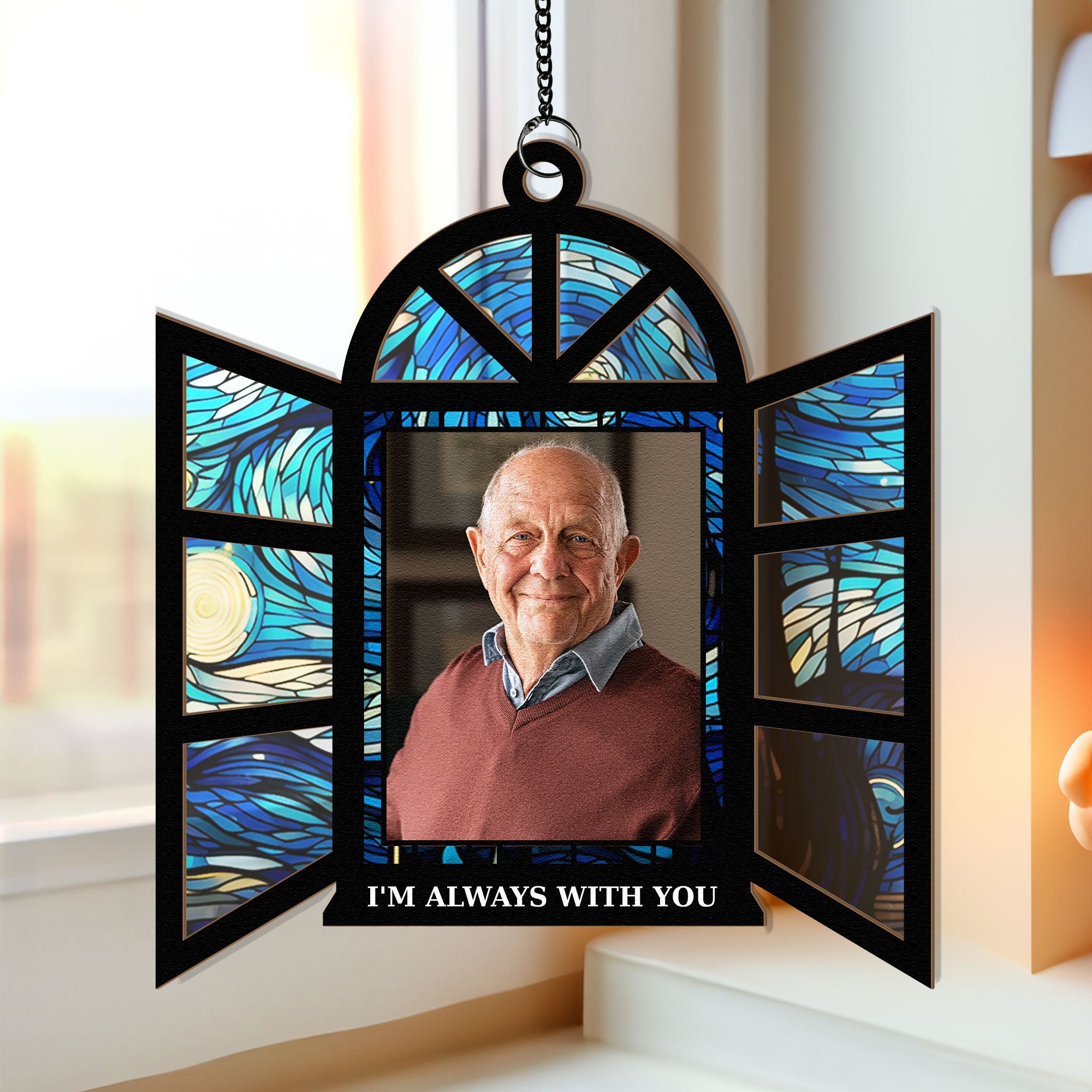 Memorial Gifts I'm Always With You - Personalized Photo Window Hanging Suncatcher Ornament