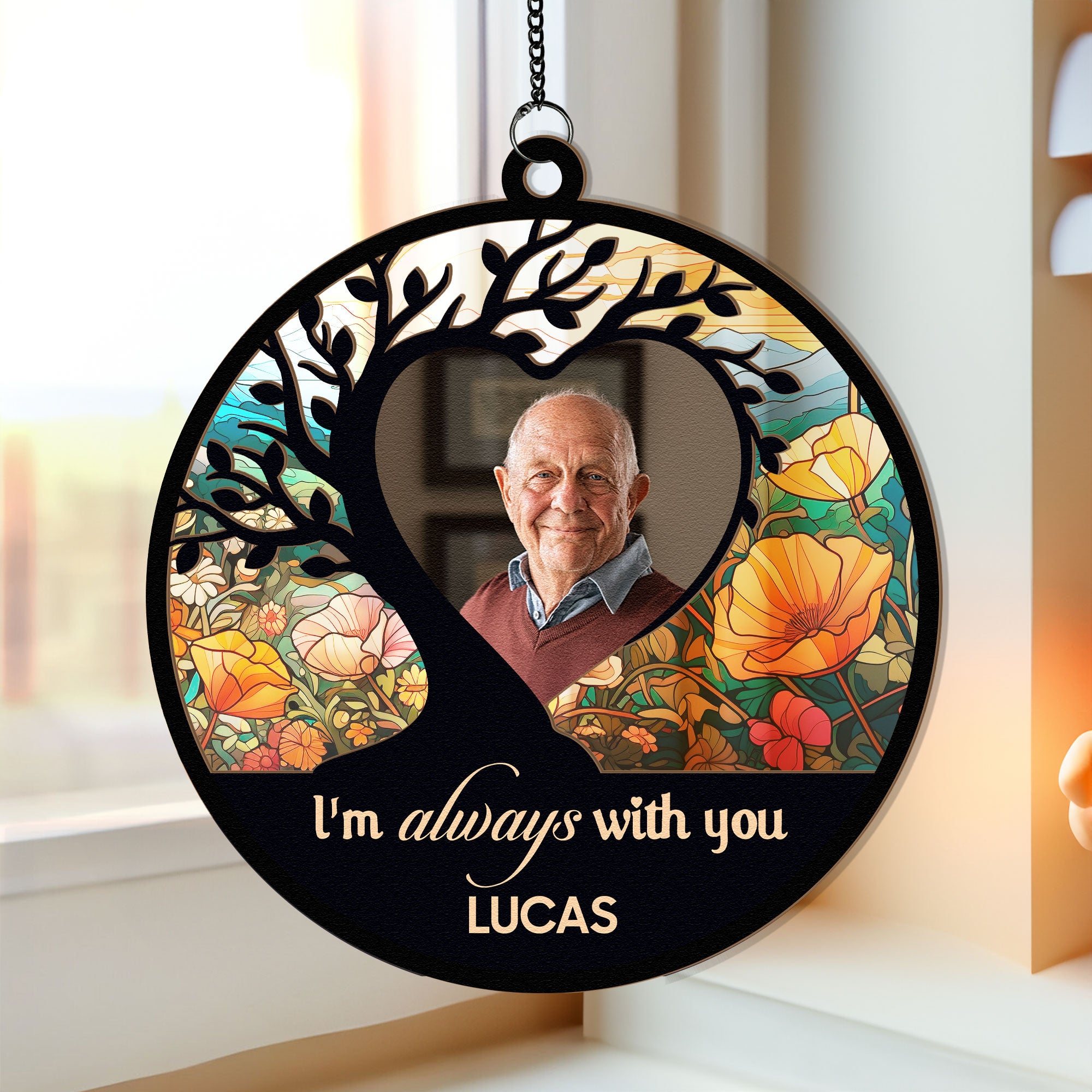 Memorial Keepsake I'm Always With You - Personalized Window Hanging Suncatcher Photo Ornament