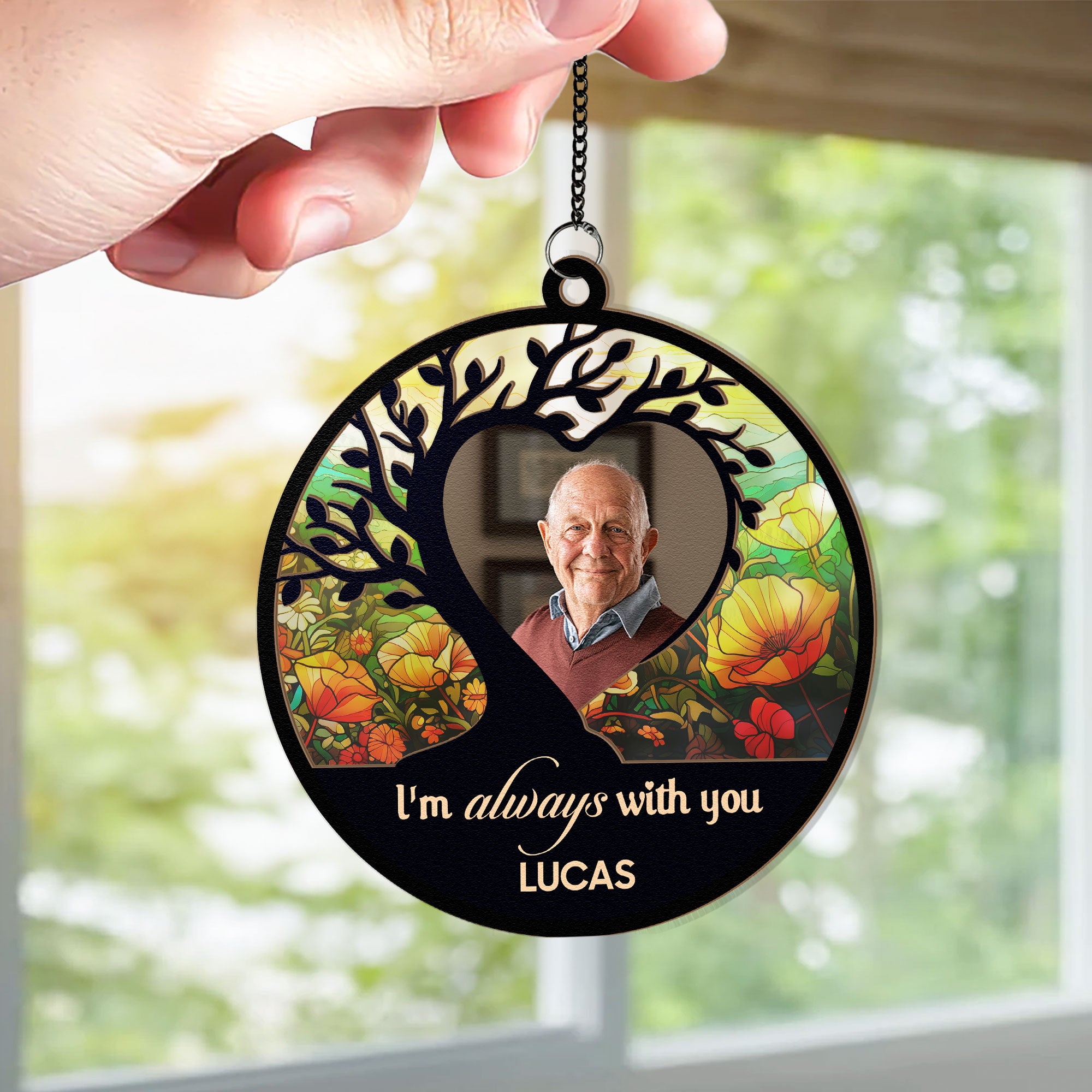 Memorial Keepsake I'm Always With You - Personalized Window Hanging Suncatcher Photo Ornament