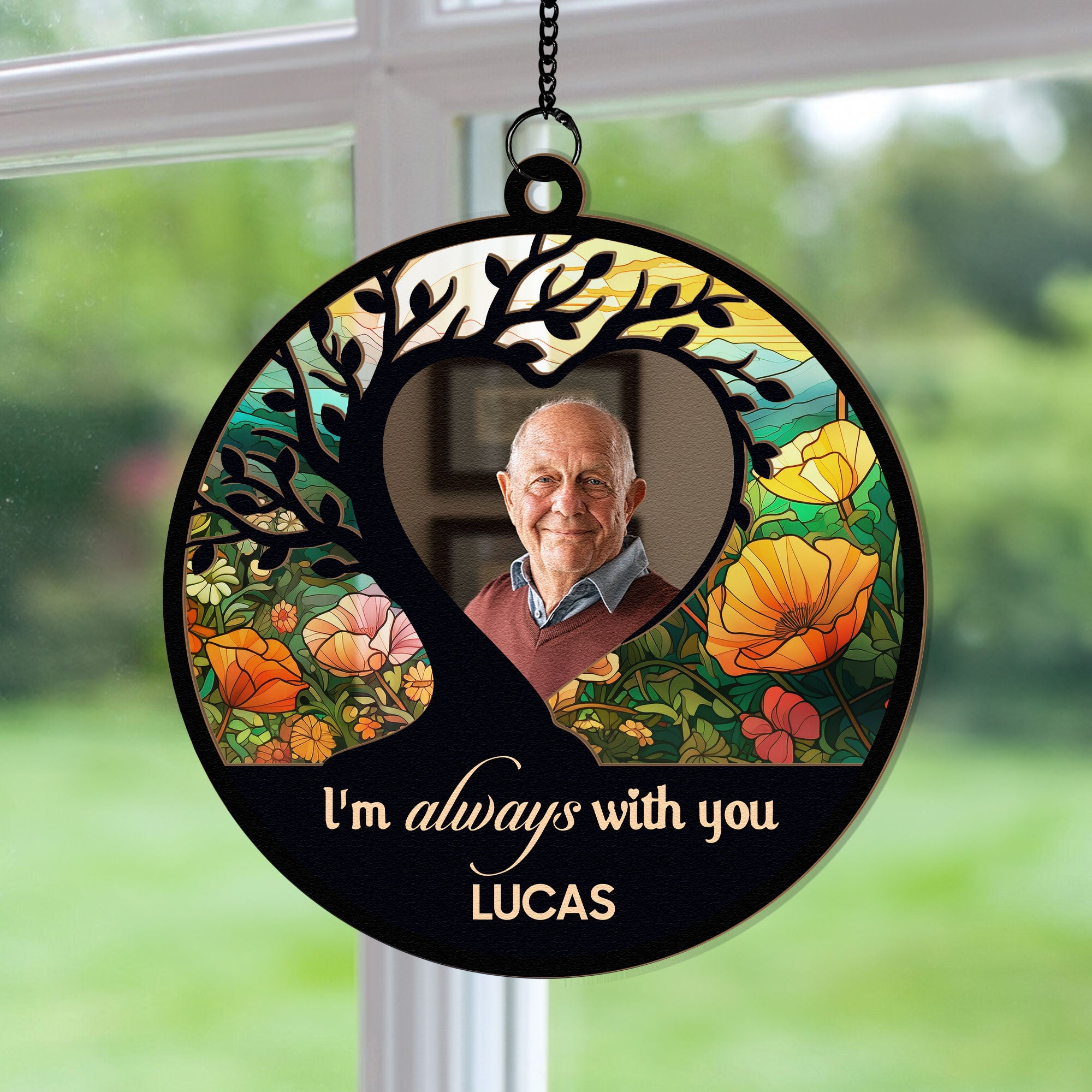 Memorial Keepsake I'm Always With You - Personalized Window Hanging Suncatcher Photo Ornament