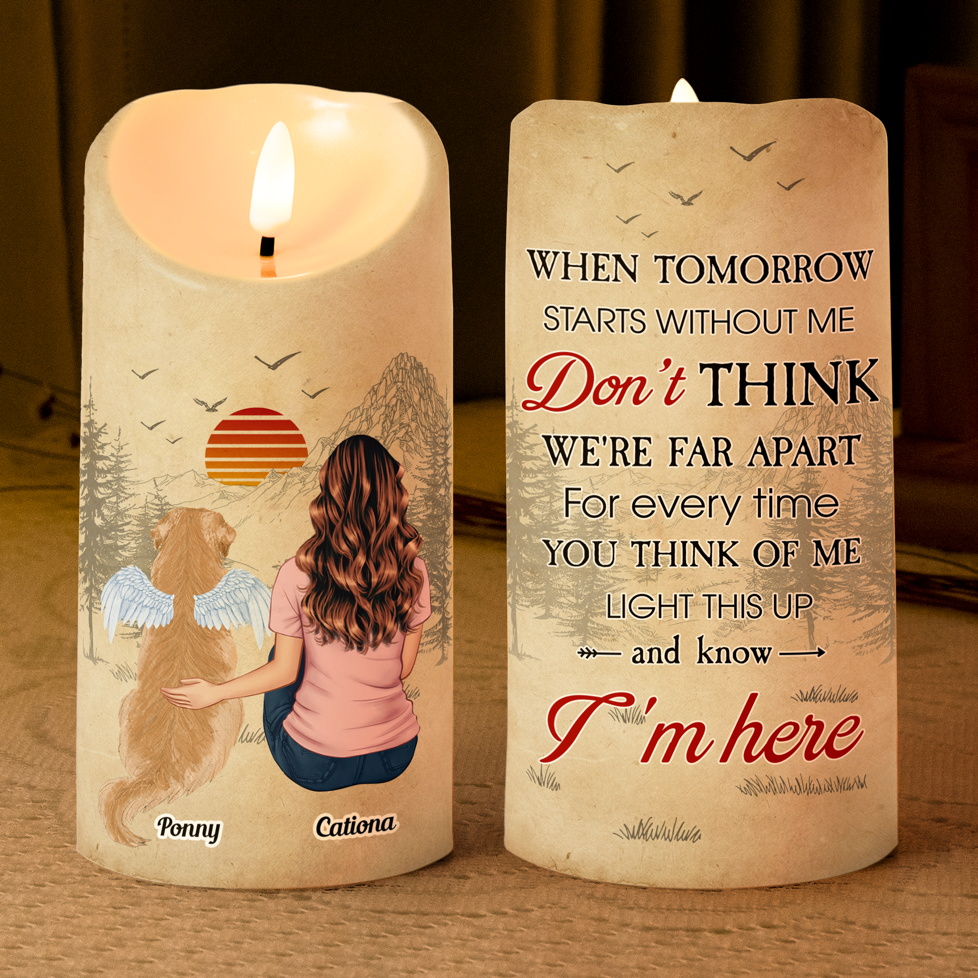 Memorial Led Candle When Tomorrow Starts Without Me - Personalized Led Candle