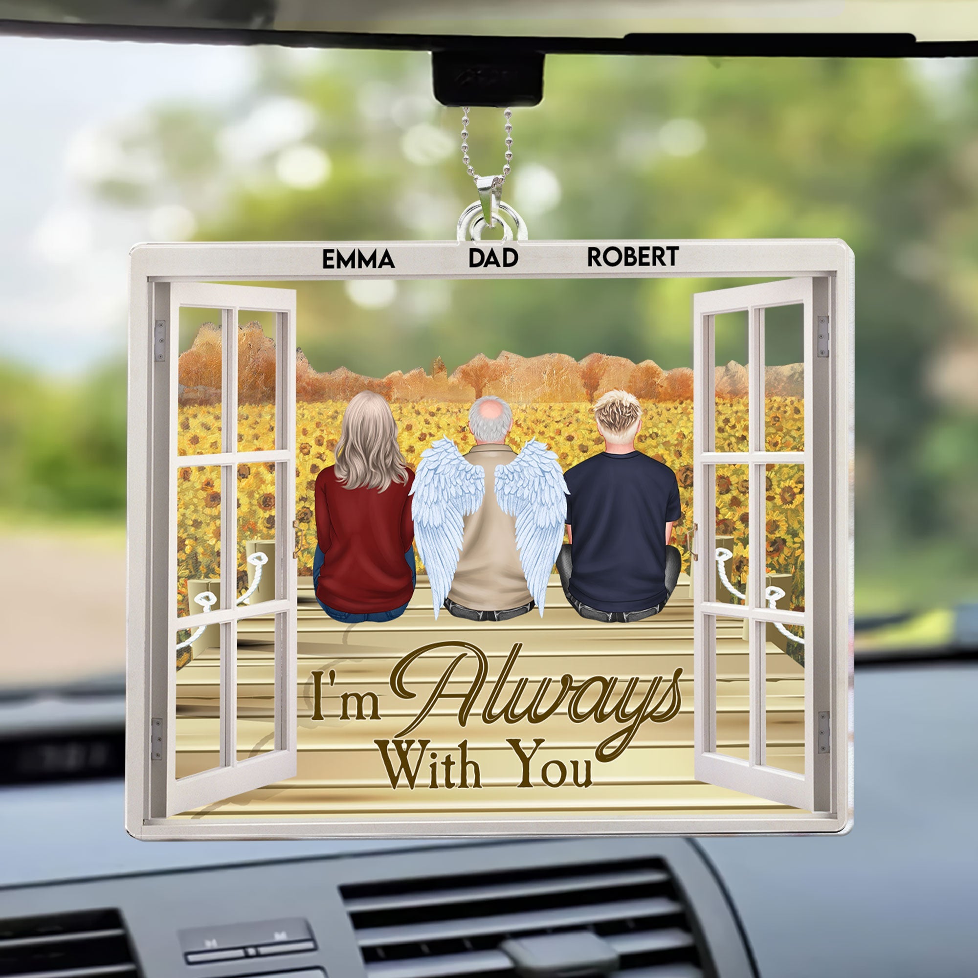 Memorial Ornament I'm Always With You - Personalized Rear View Mirror Accessory