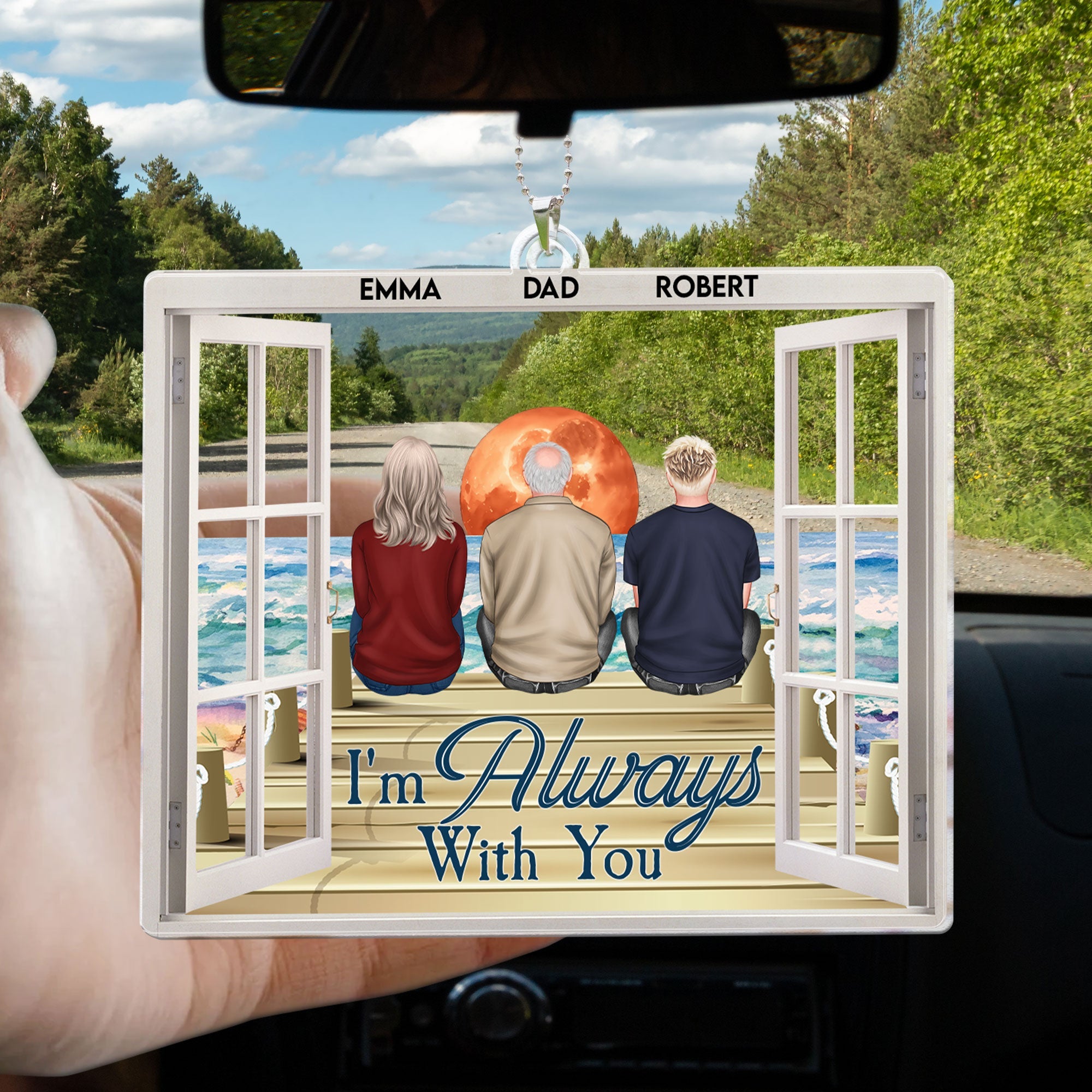 Memorial Ornament I'm Always With You - Personalized Rear View Mirror Accessory