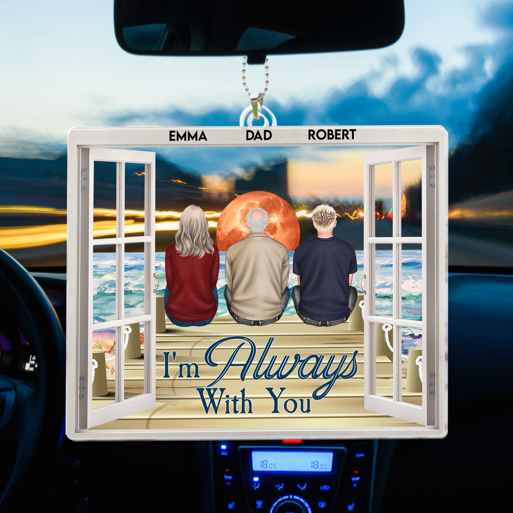 Memorial Ornament I'm Always With You - Personalized Rear View Mirror Accessory