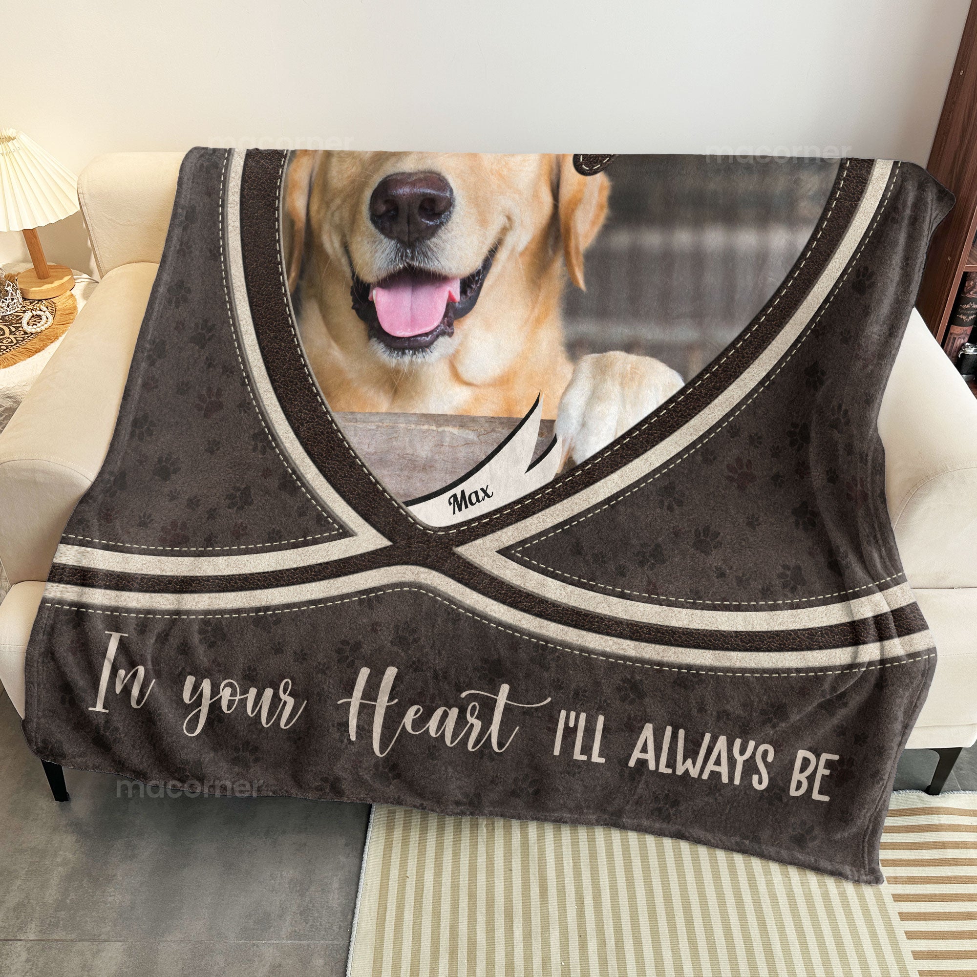 Memorial Pet Loss Snuggle This Blanket And Think Of Me - Personalized Photo Blanket