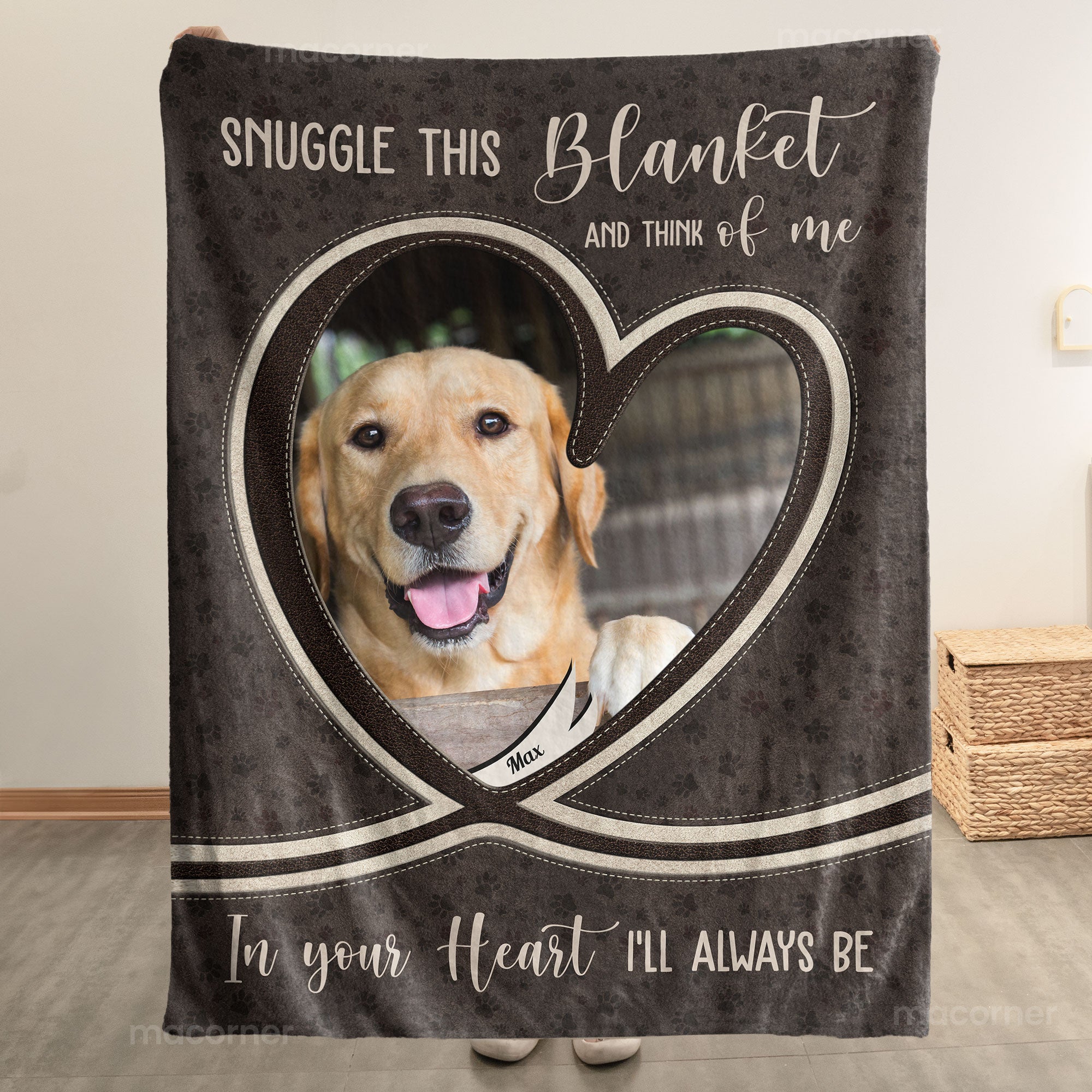 Memorial Pet Loss Snuggle This Blanket And Think Of Me - Personalized Photo Blanket