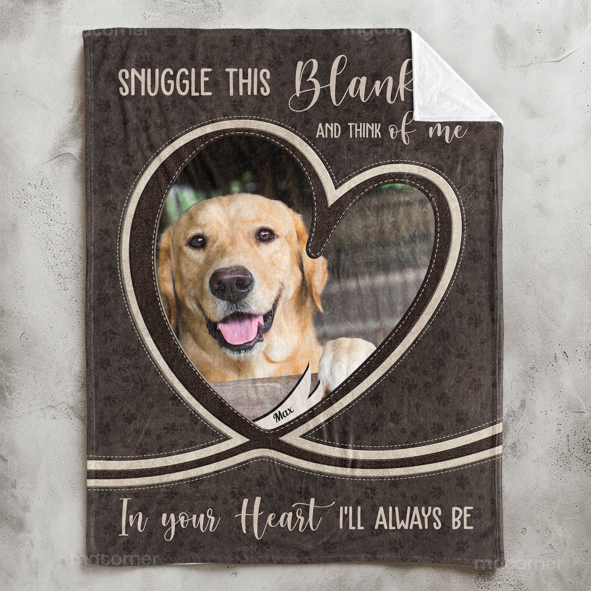 Memorial Pet Loss Snuggle This Blanket And Think Of Me - Personalized Photo Blanket