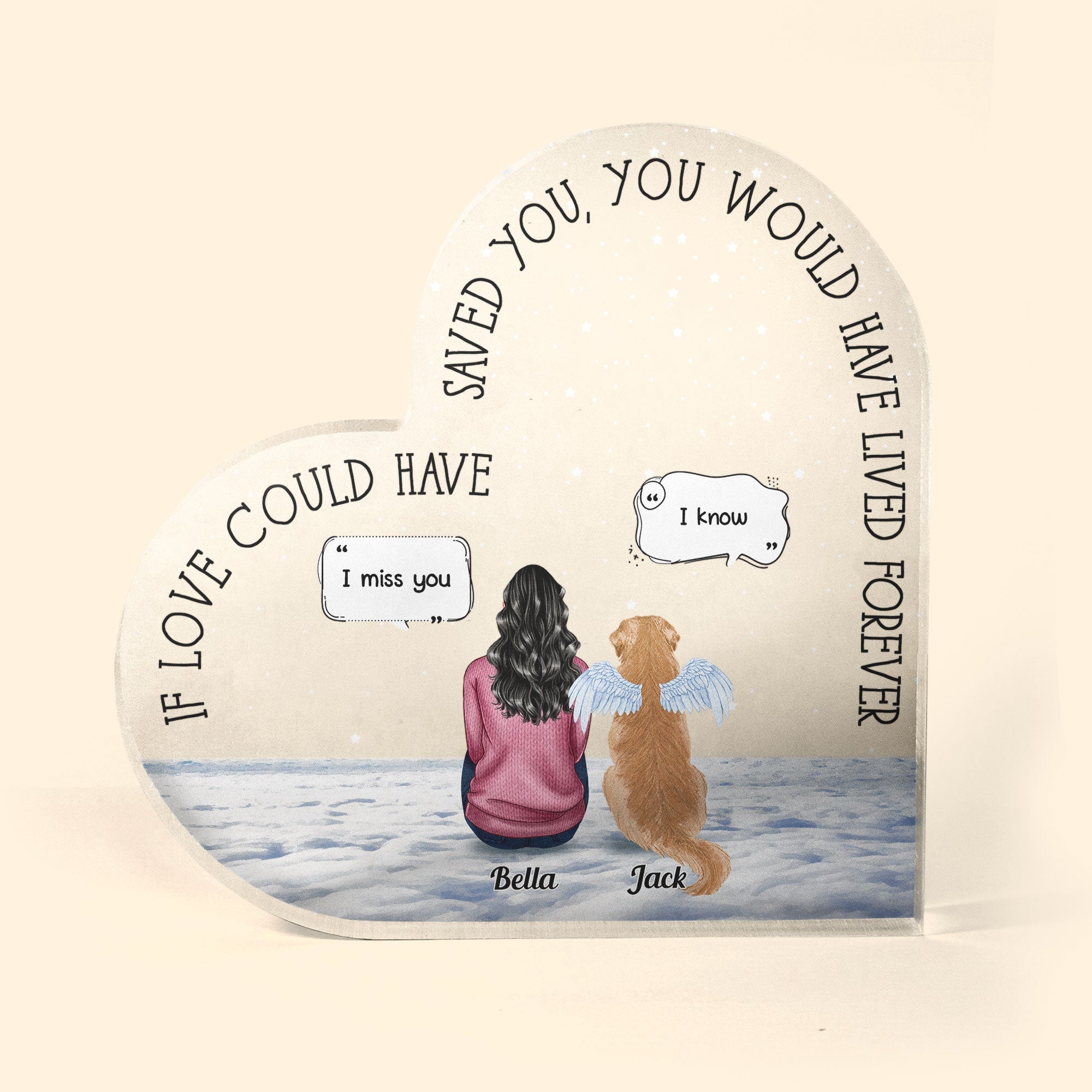 Memorial Pet - Personalized Heart Shaped Acrylic Plaque