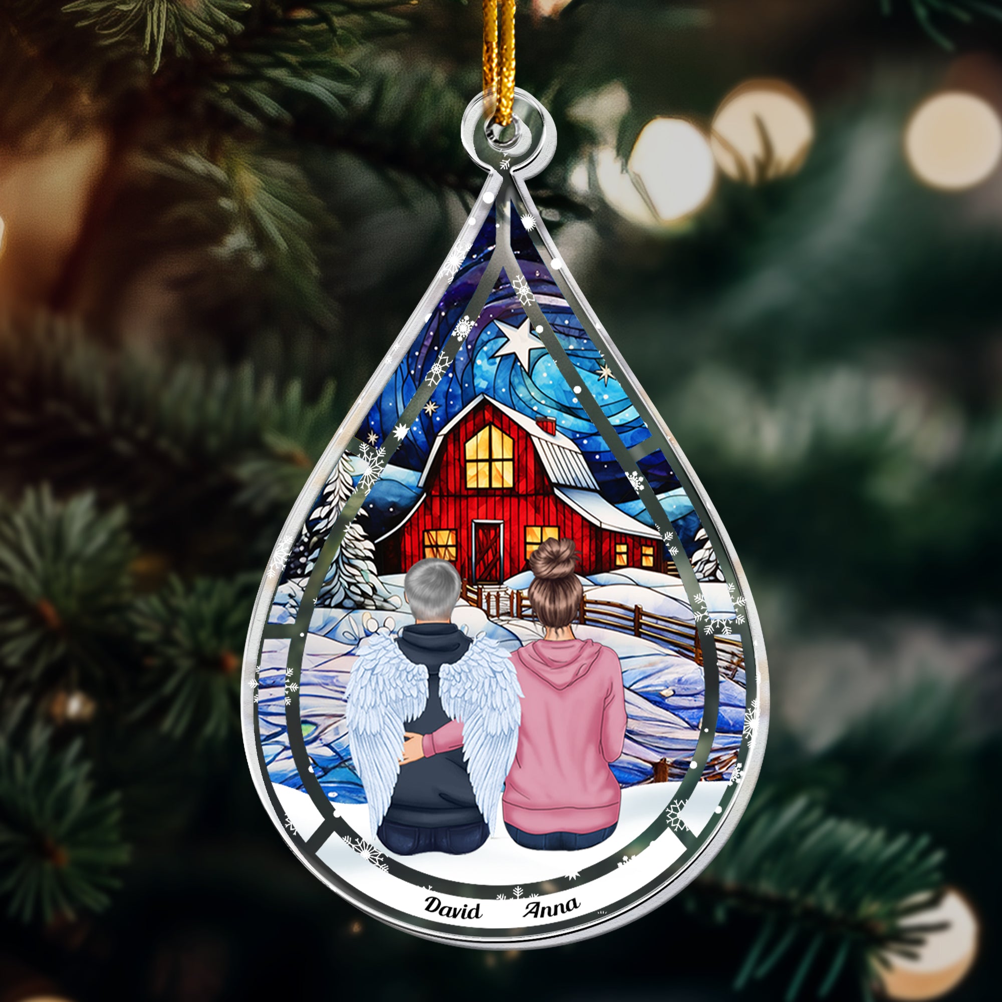 Memorial Teardrop Loss Of Loved One - Personalized Acrylic Ornament