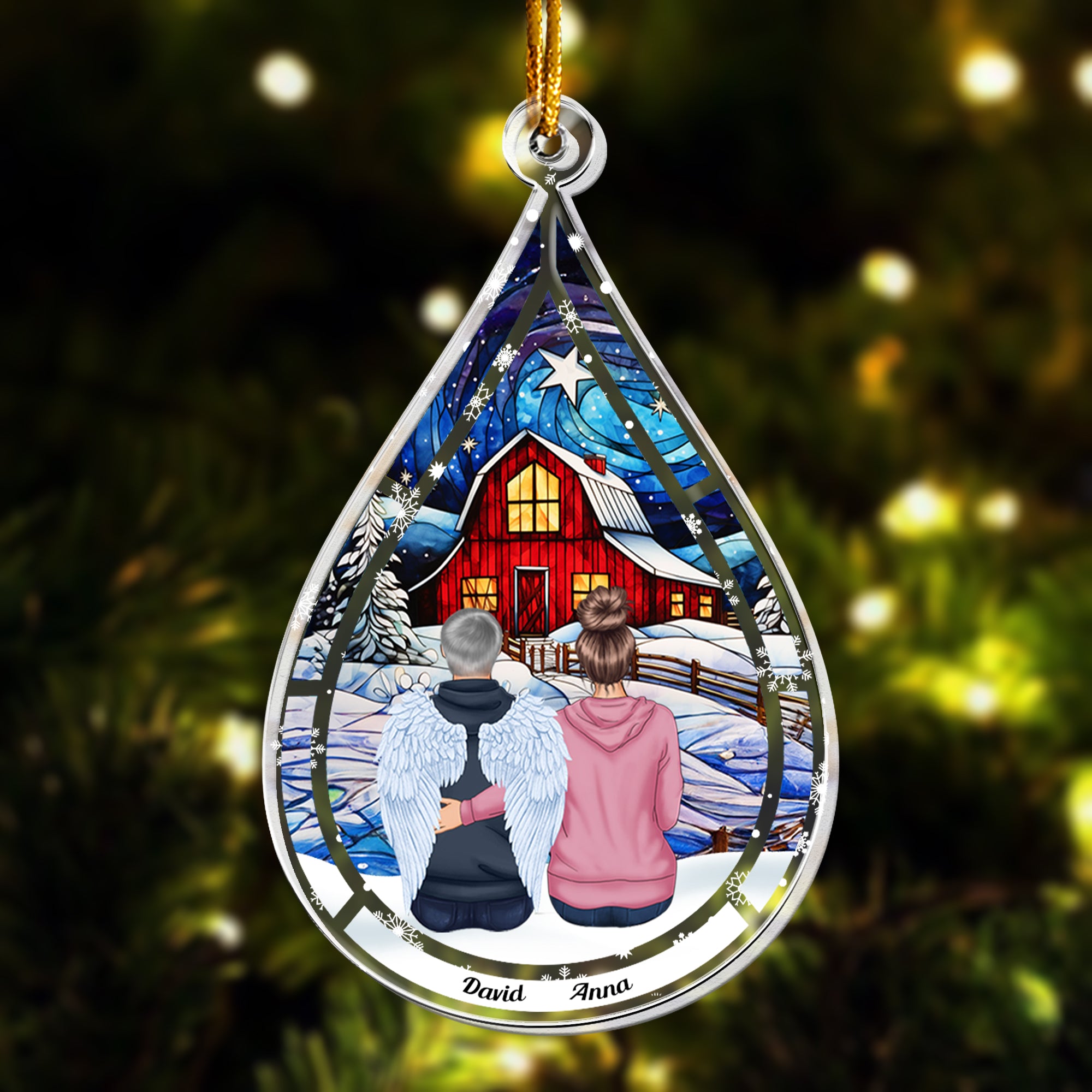 Memorial Teardrop Loss Of Loved One - Personalized Acrylic Ornament