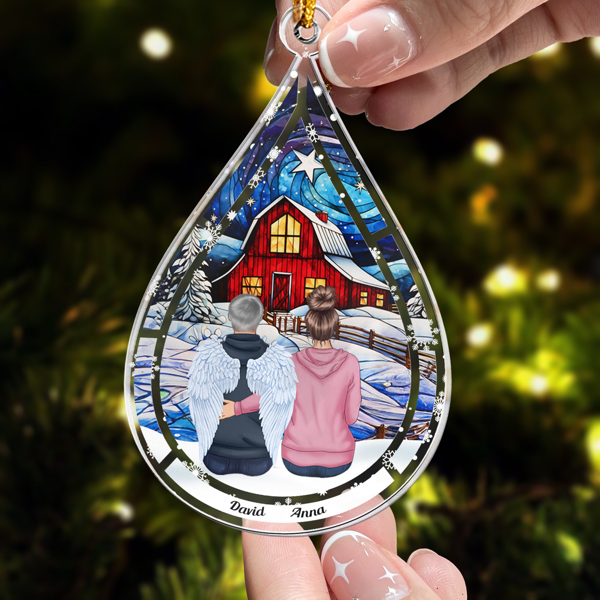 Memorial Teardrop Loss Of Loved One - Personalized Acrylic Ornament