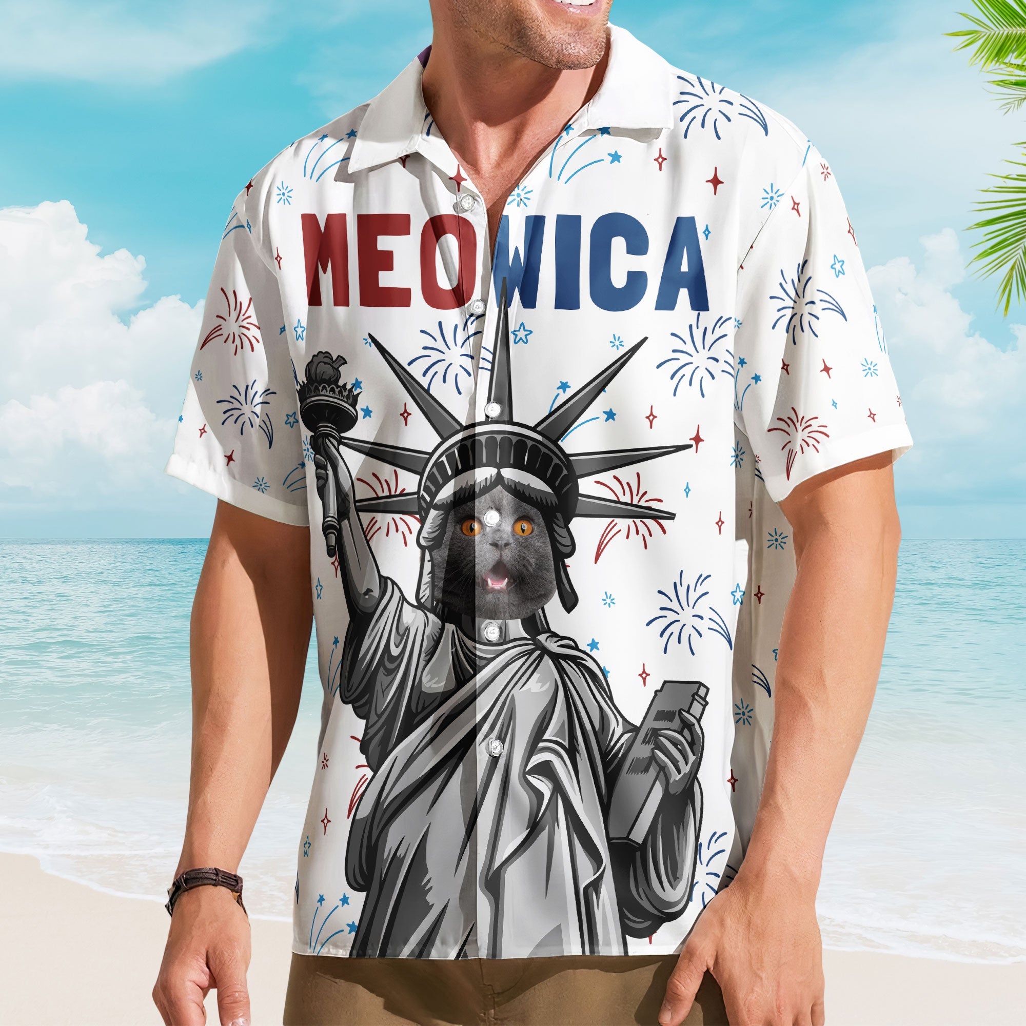 Meowica - Personalized Photo Hawaiian Shirt