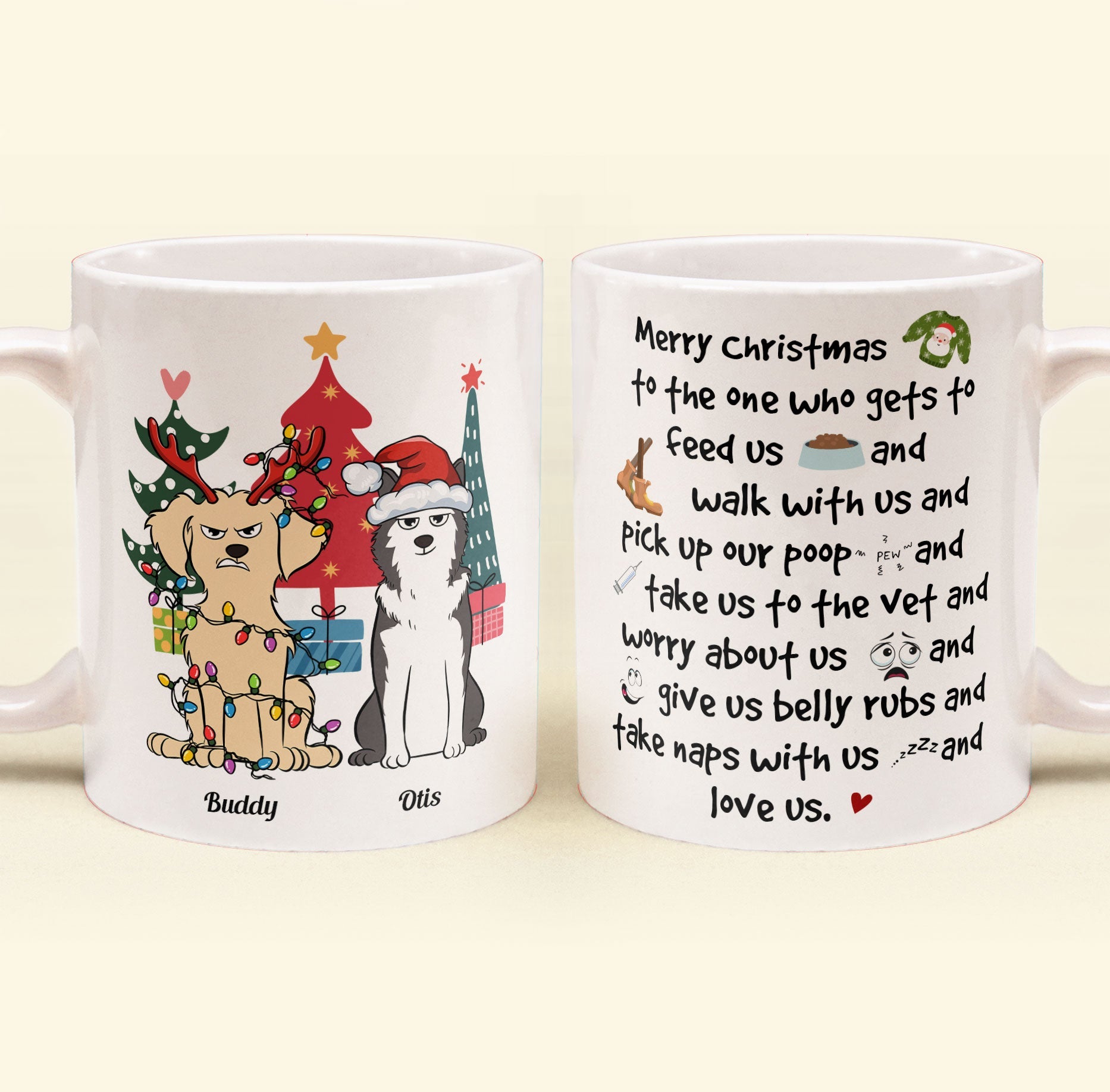 Merry Christmas From The Dog - Personalized Mug