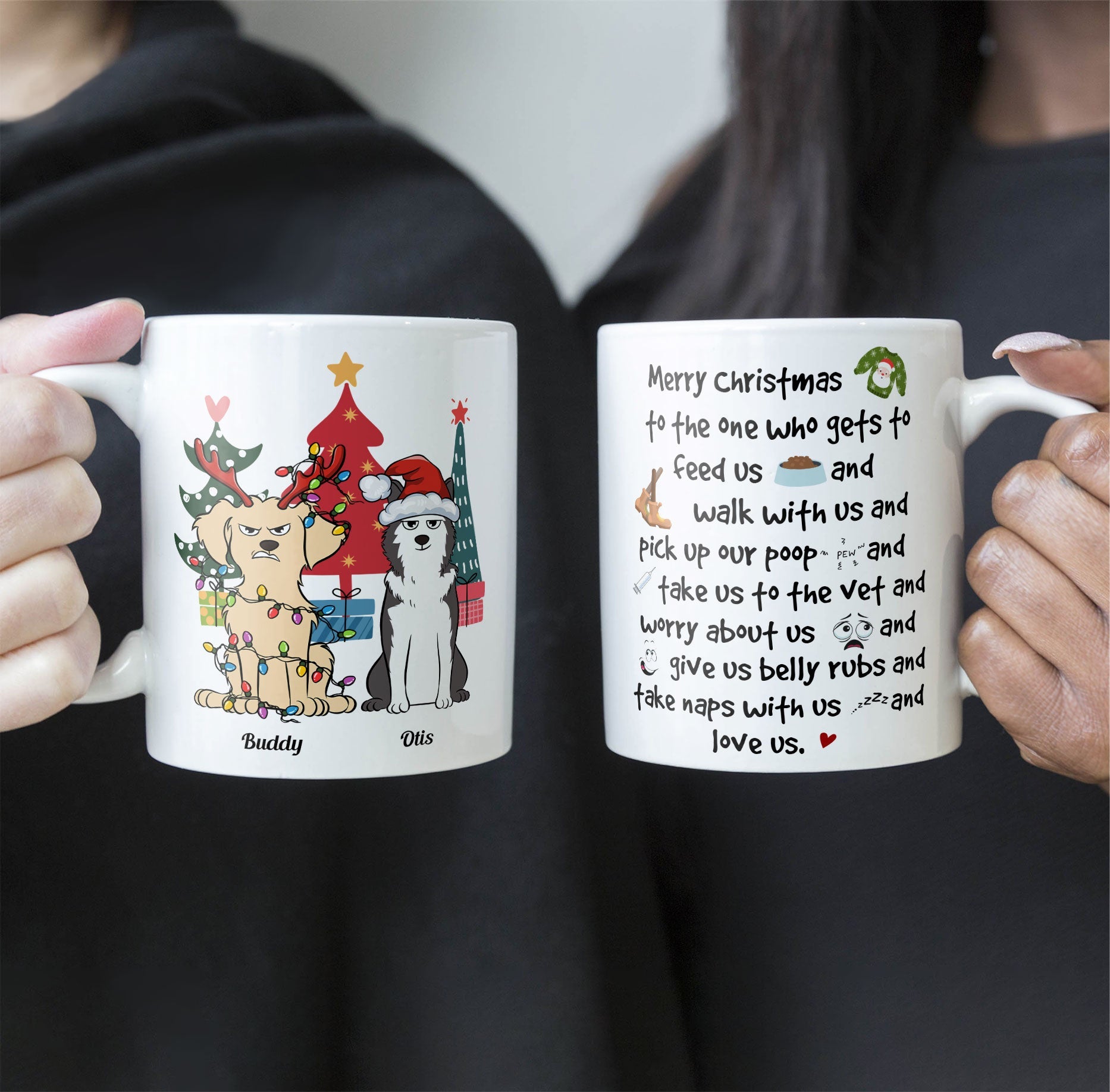 Merry Christmas From The Dog - Personalized Mug