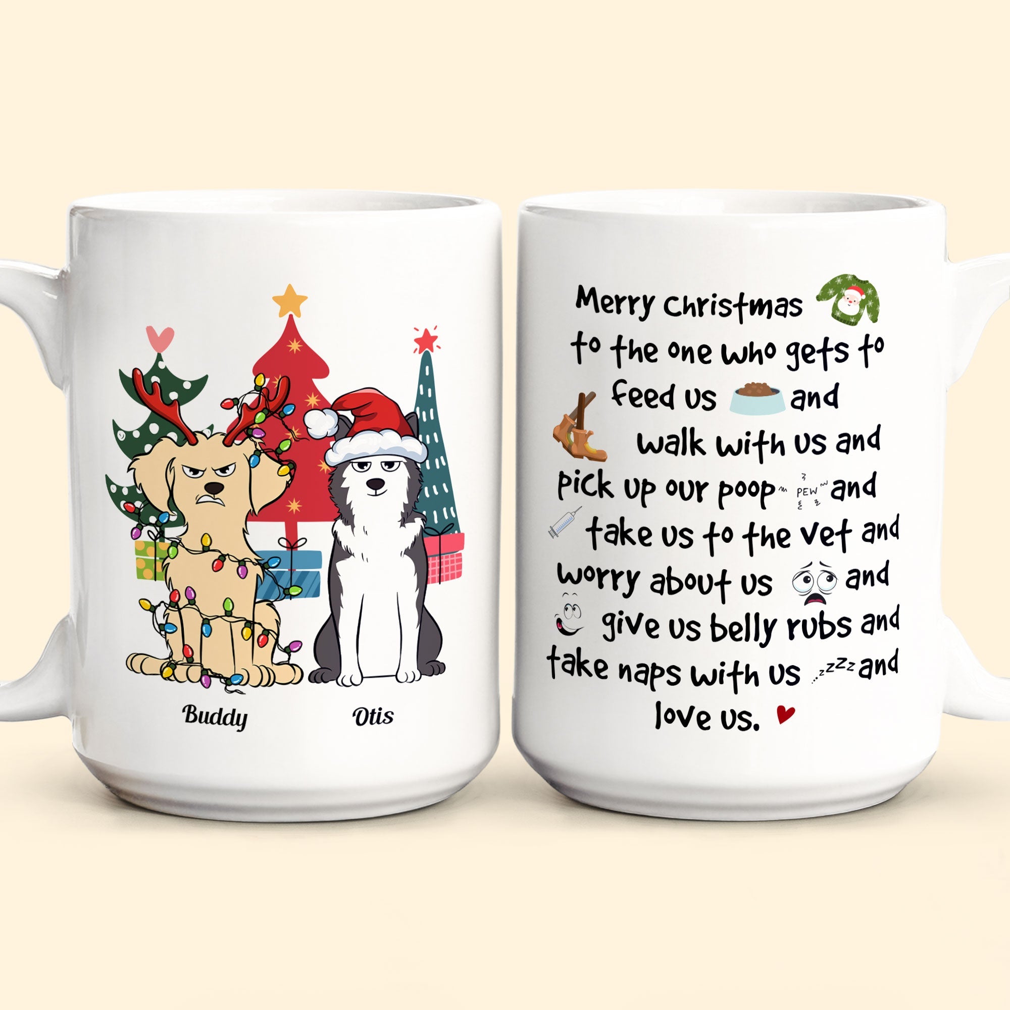 Merry Christmas From The Dog - Personalized Mug