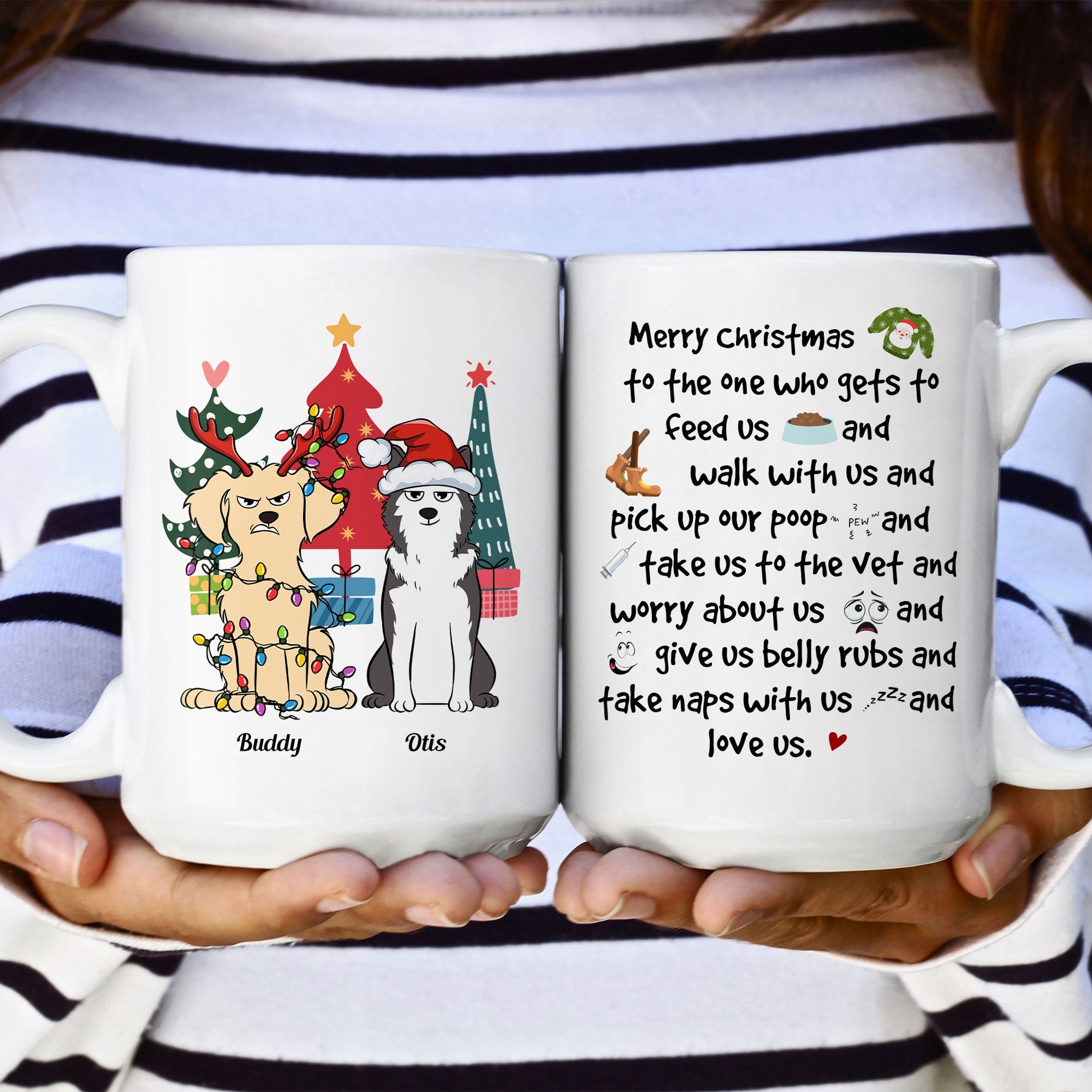 Merry Christmas From The Dog - Personalized Mug