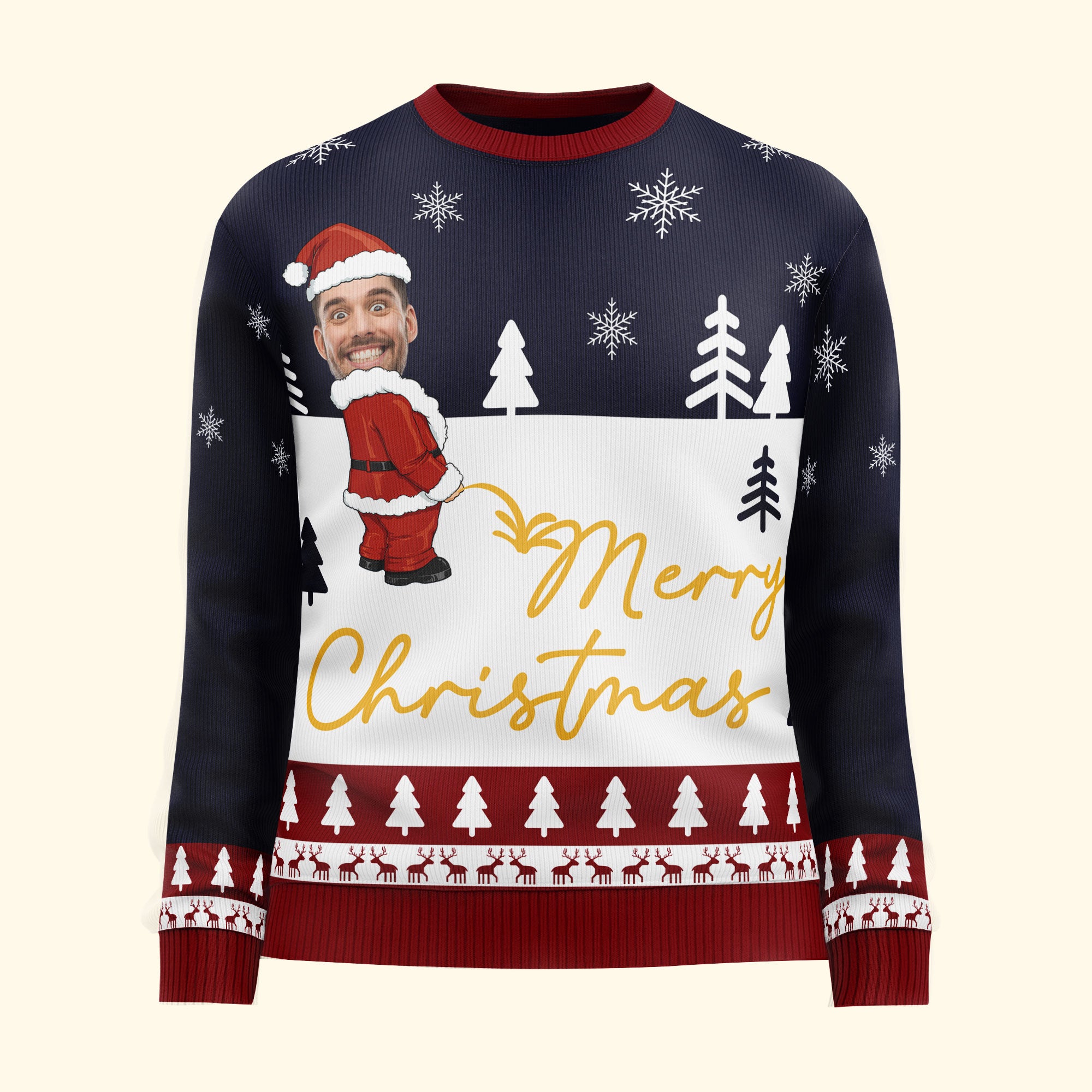 Merry Christmas - Personalized Photo Ugly Sweater