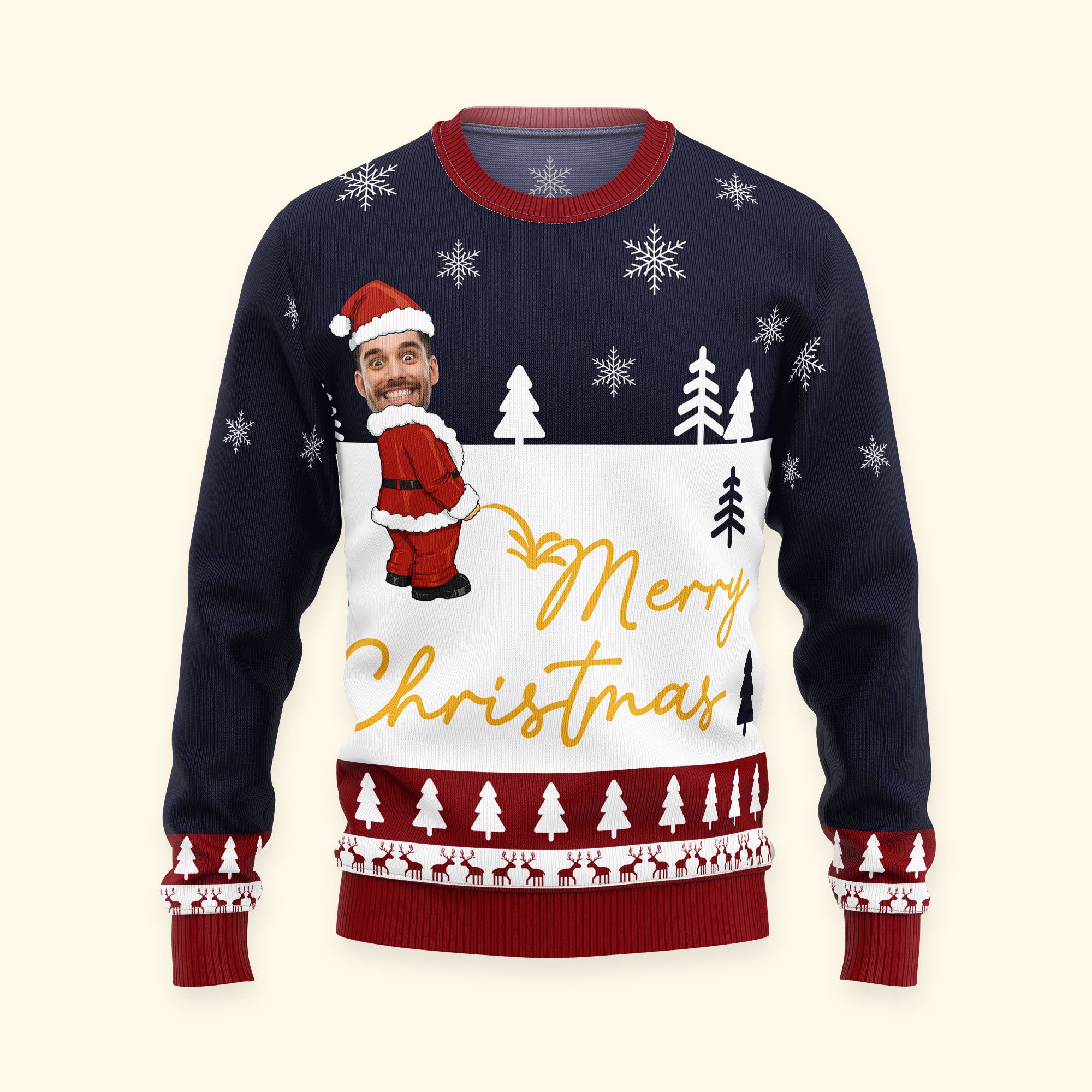 Merry Christmas - Personalized Photo Ugly Sweater