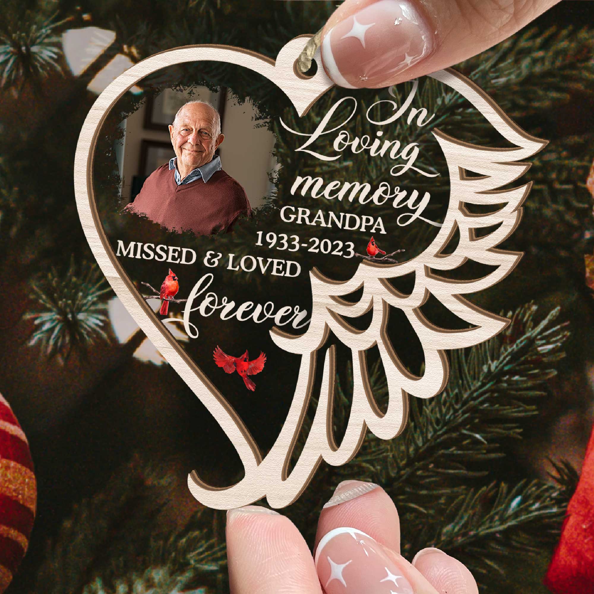 Missed And Loved Forever - Personalized Wood And Acrylic Ornament