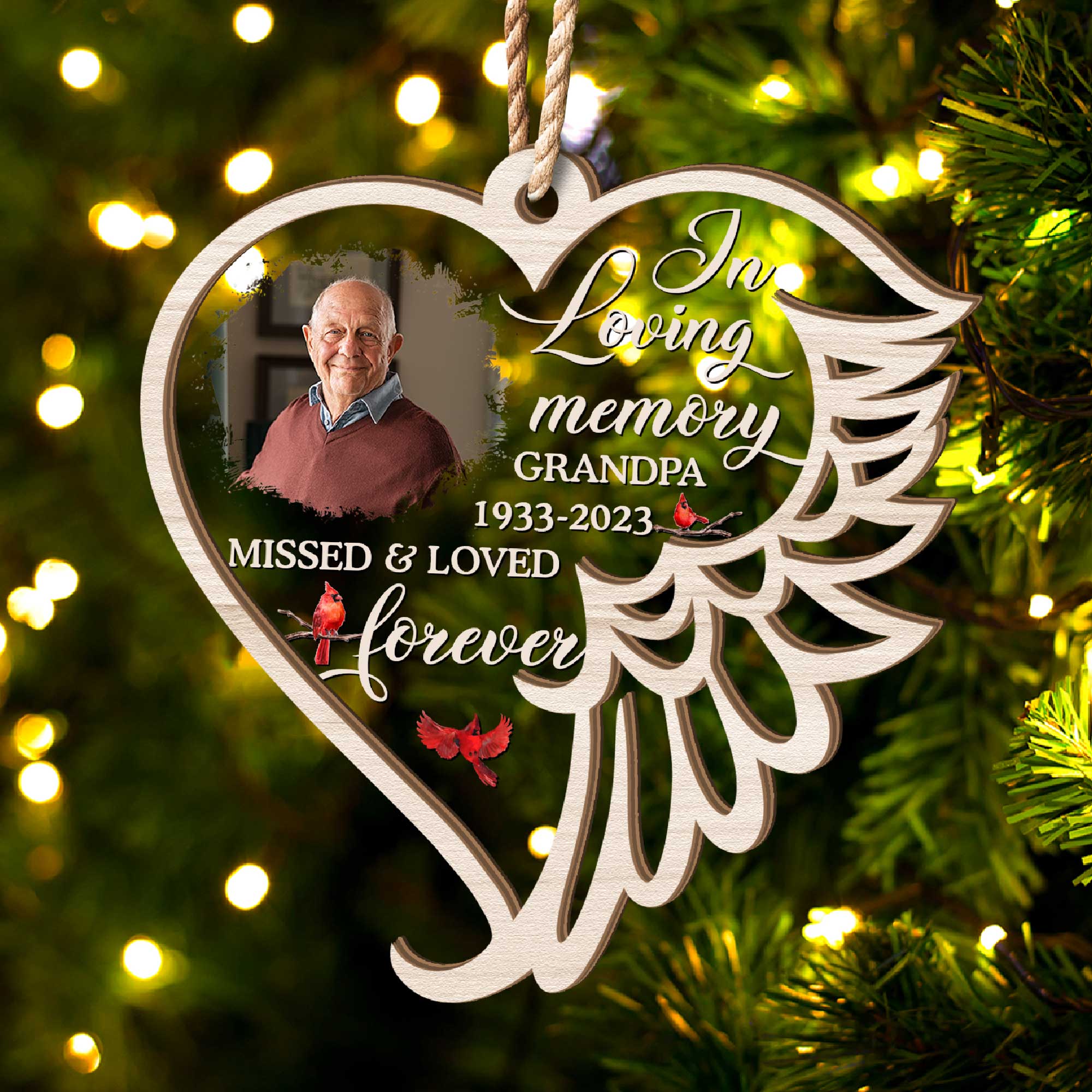 Missed And Loved Forever - Personalized Wood And Acrylic Ornament