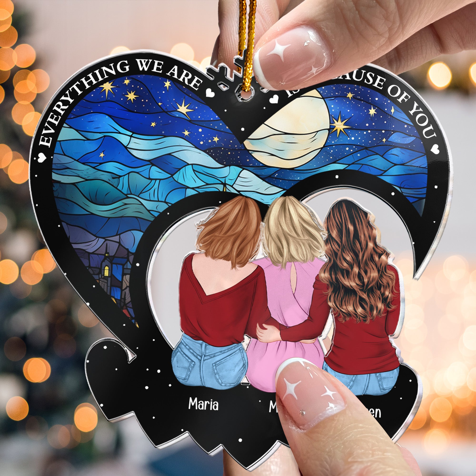 Mom Gift Everything We Are Is Because Of You - Personalized Acrylic Ornament